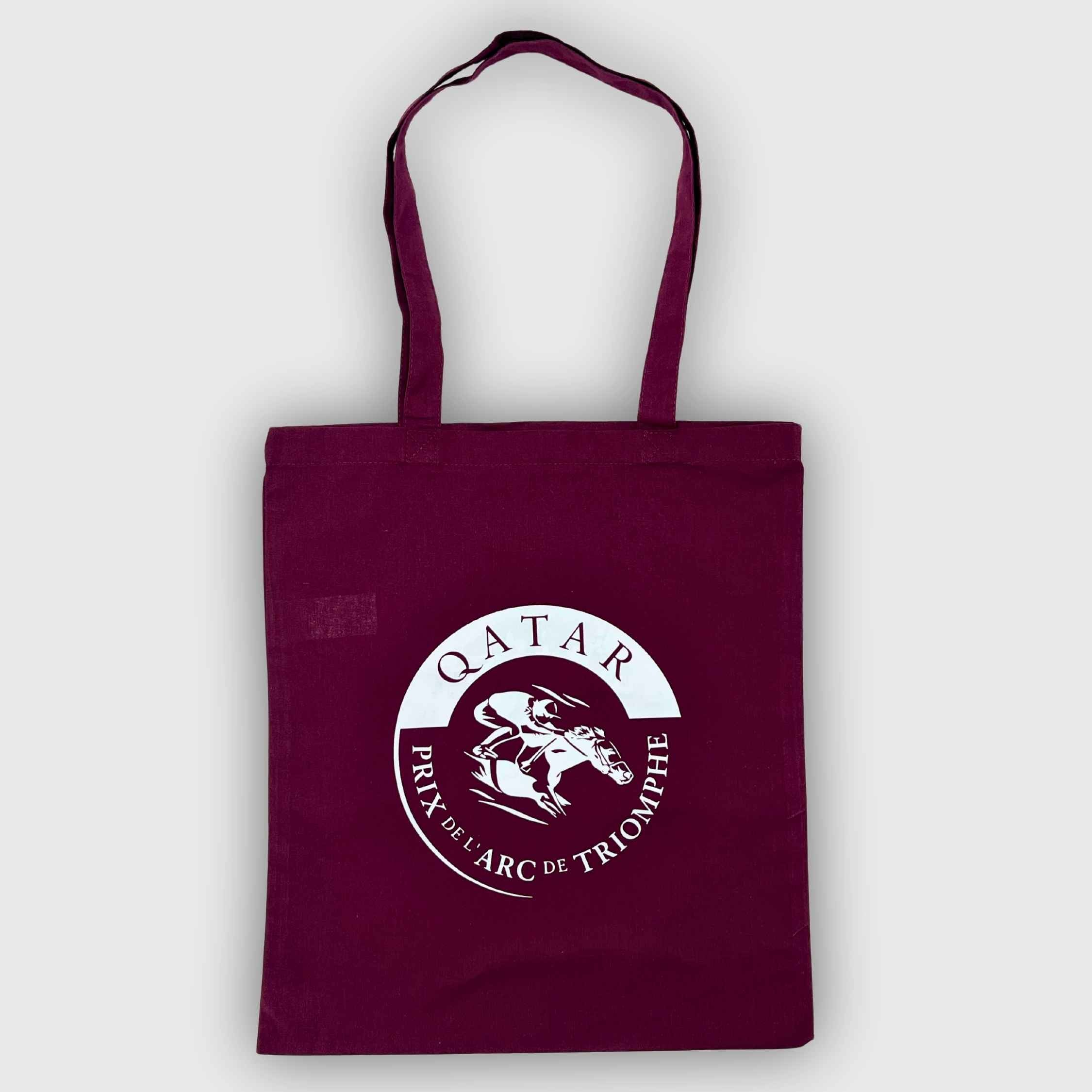 Tote Bag Qatar Prix de l'Arc de Triomphe Logo Blanc Cramberry
