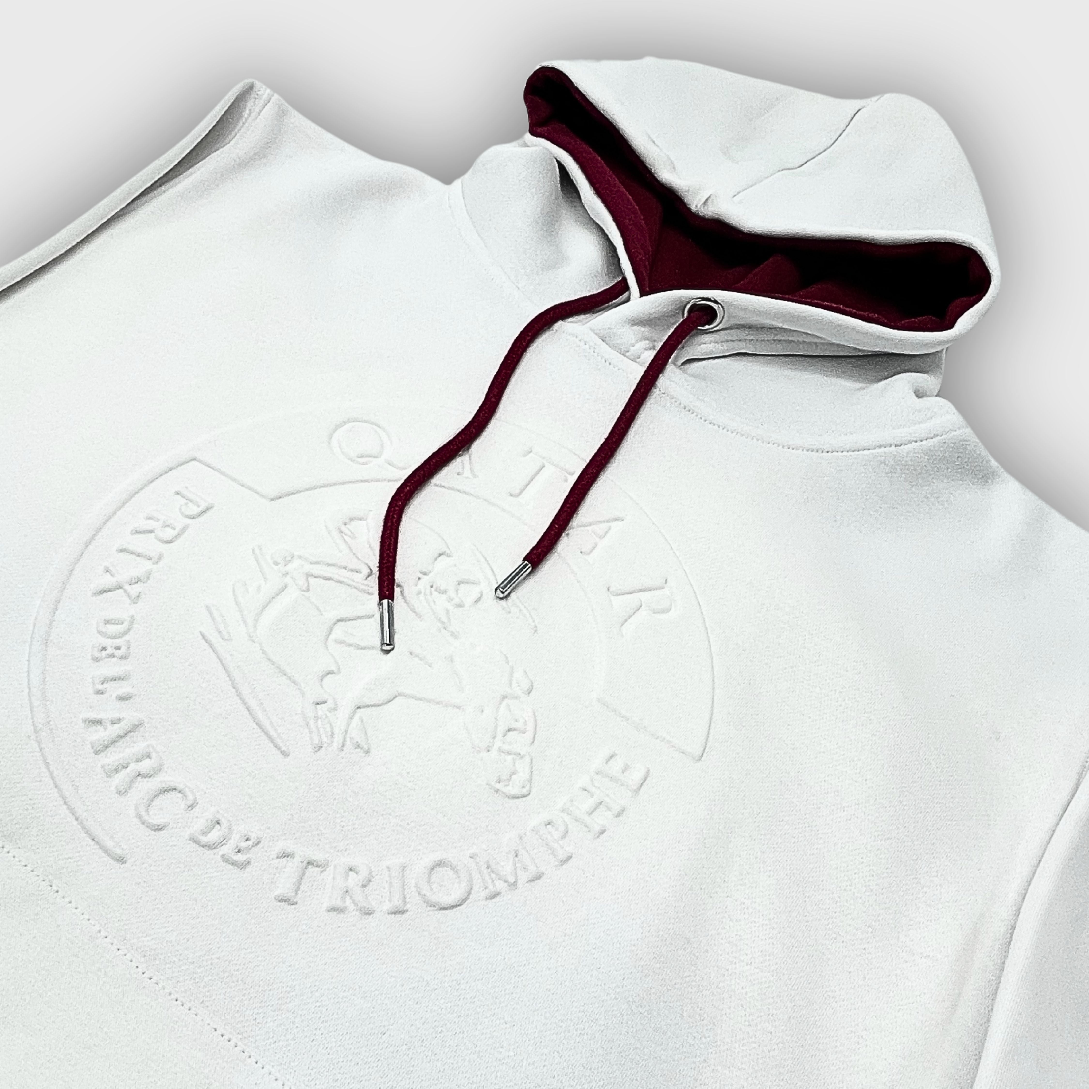Sweat Qatar Prix de l'Arc de Triomphe Logo Relief Mixte Blanc