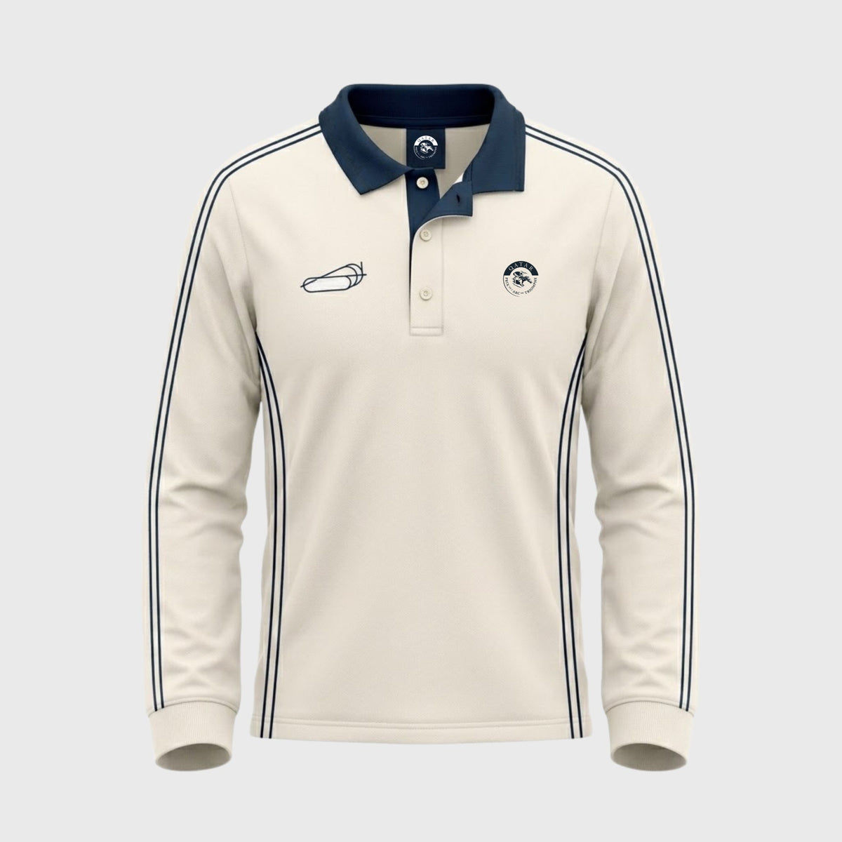 Polo Manches Longues Qatar Prix de l'Arc de Triomphe Piste Beige et Bleu Mixte