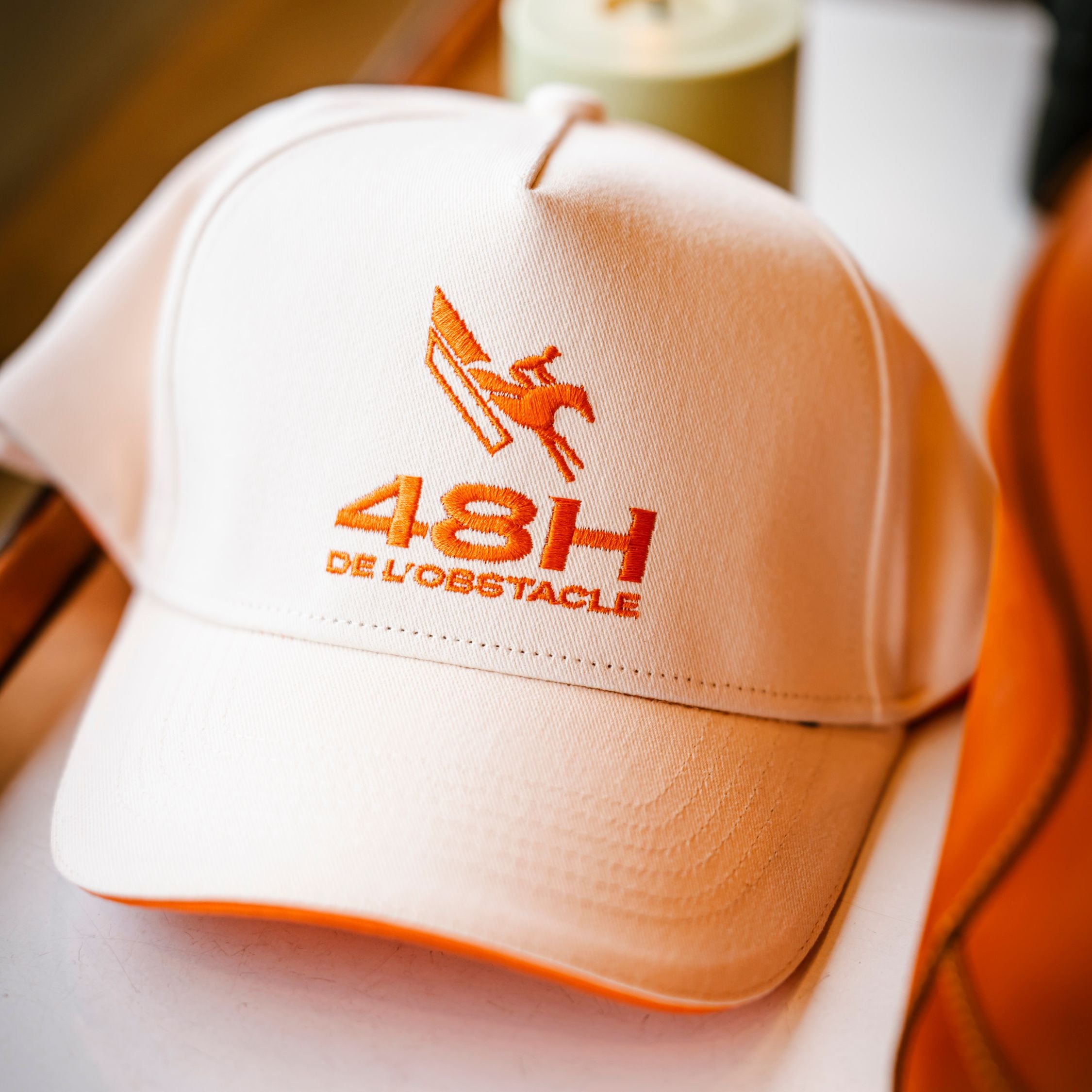 48-Hour Obstacle Cap with Beige and Orange Logo