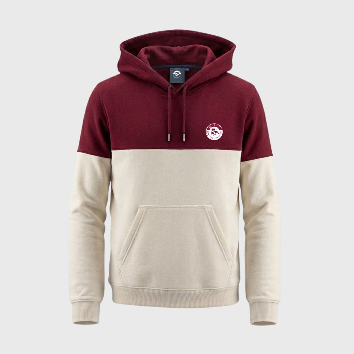 Qatar Prix de l'Arc de Triomphe Two-Tone Beige and Burgundy Sweatshirt Unisex
