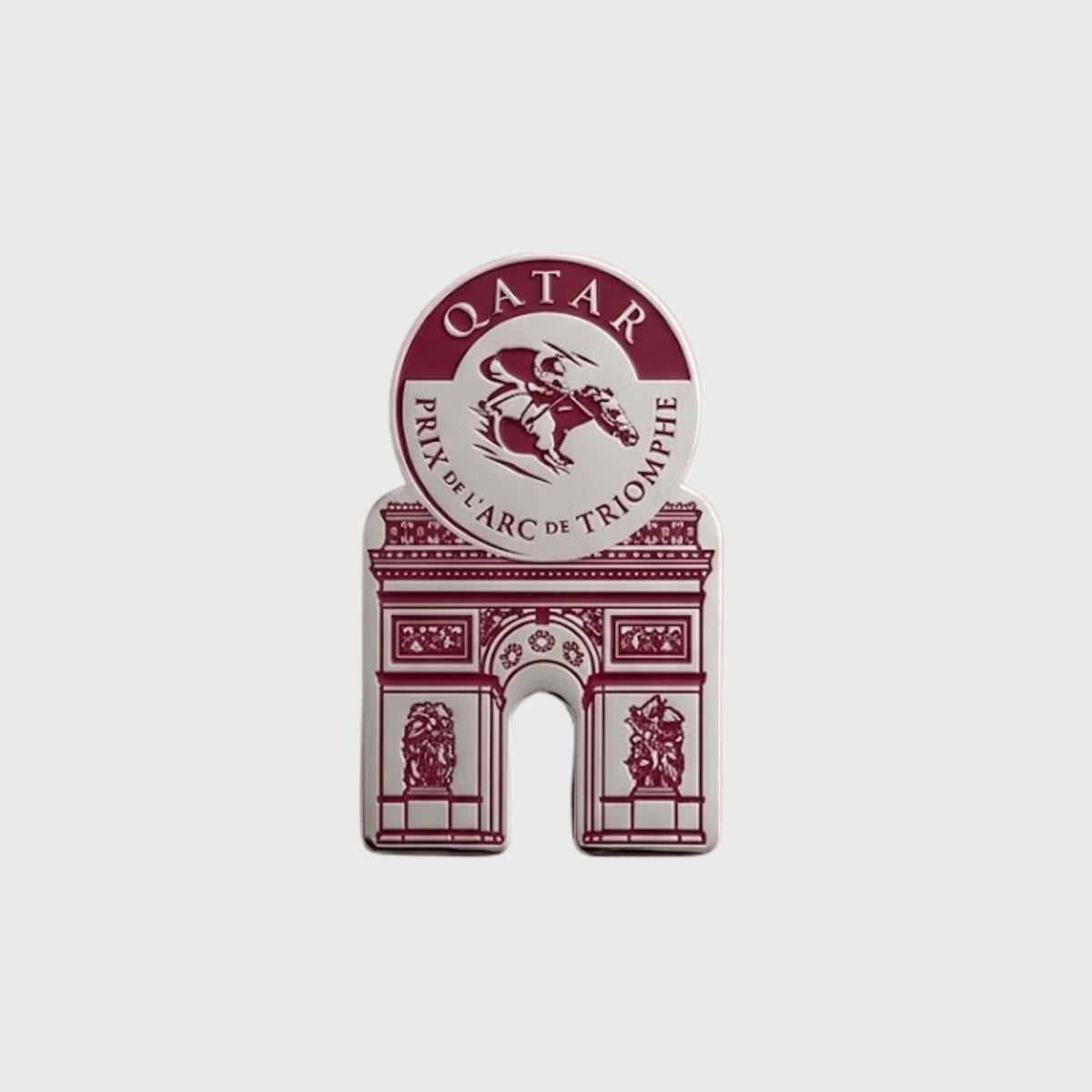 Pin's Qatar Prix de l'Arc Triomphe Arc Métal Bordeaux