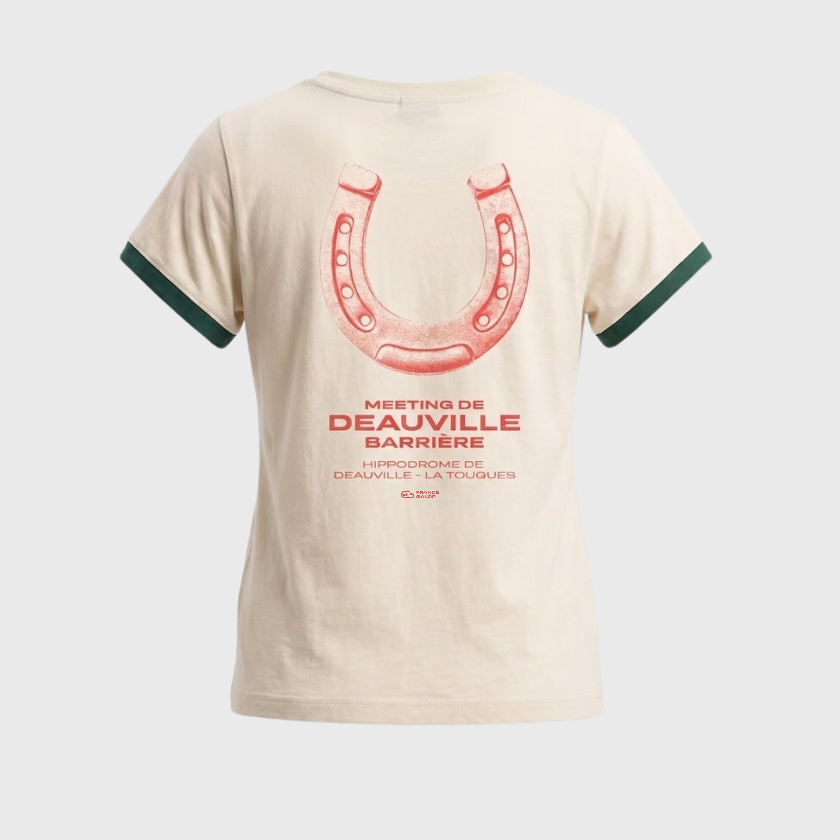 T-shirt Meeting de Deauville Barriere Fer à Cheval Beige Mixte