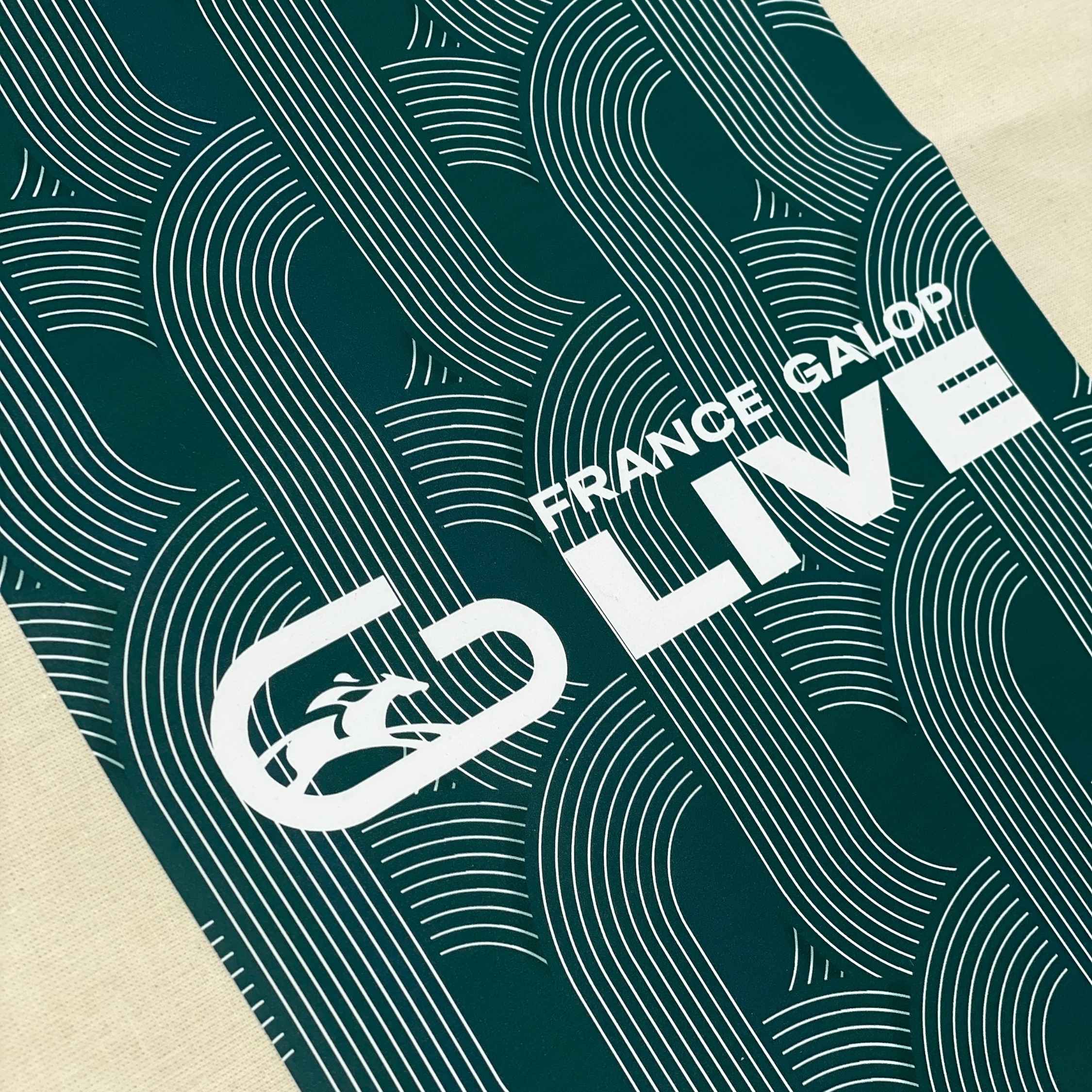 Tote Bag France Galop Live Pattern Natural Beige