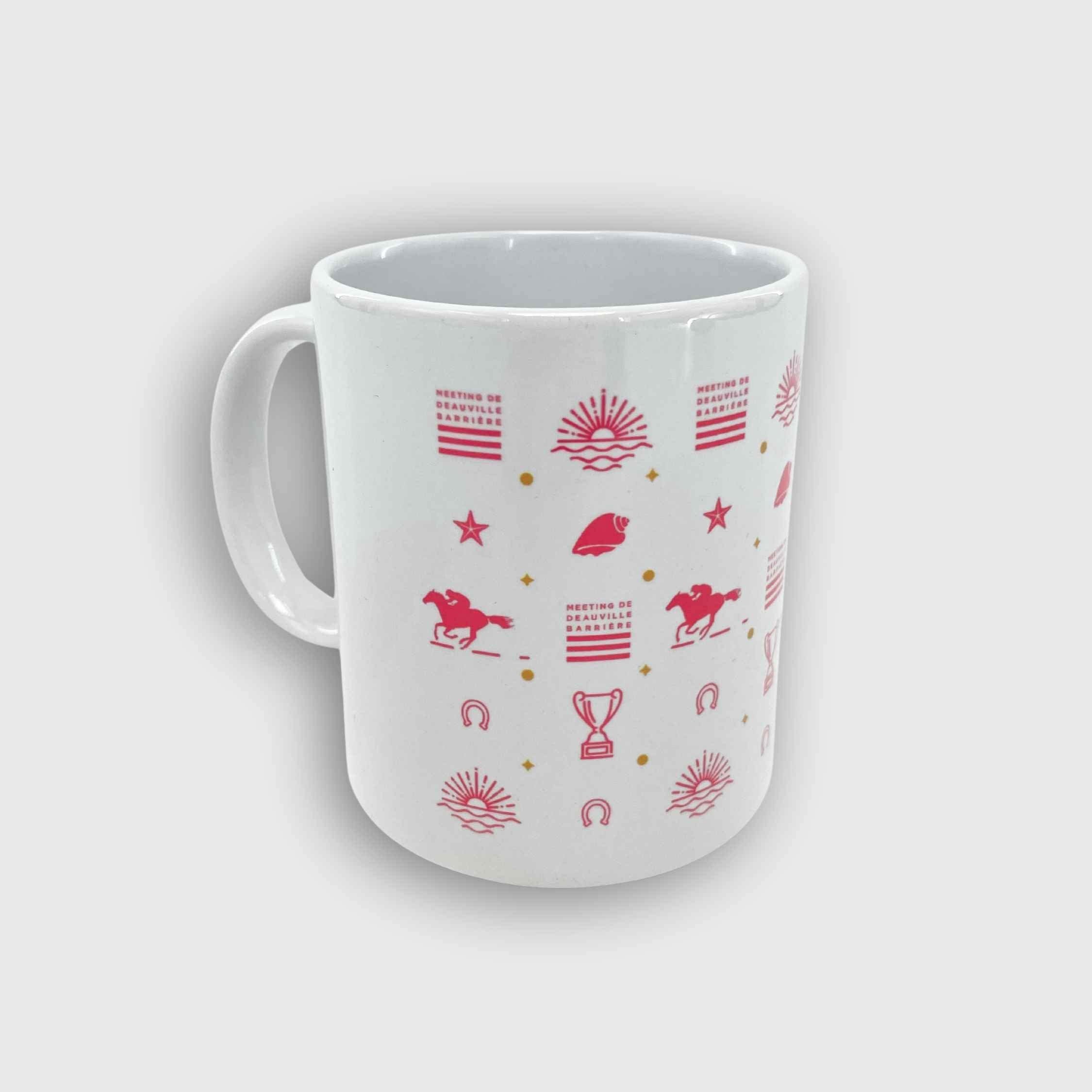Mug Meeting de Deauville Barrière Pattern Blanc