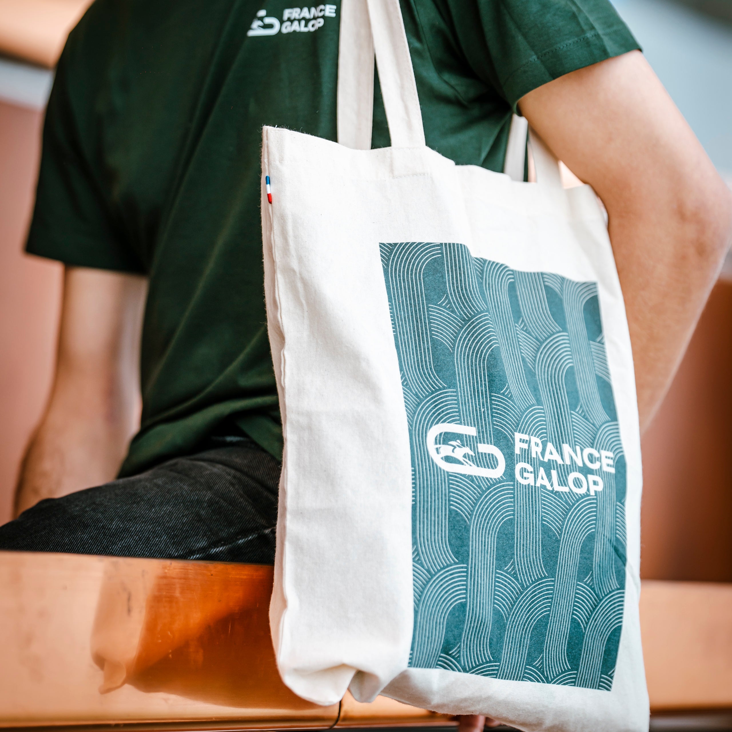 Tote Bag France Galop Live Pattern Natural Beige