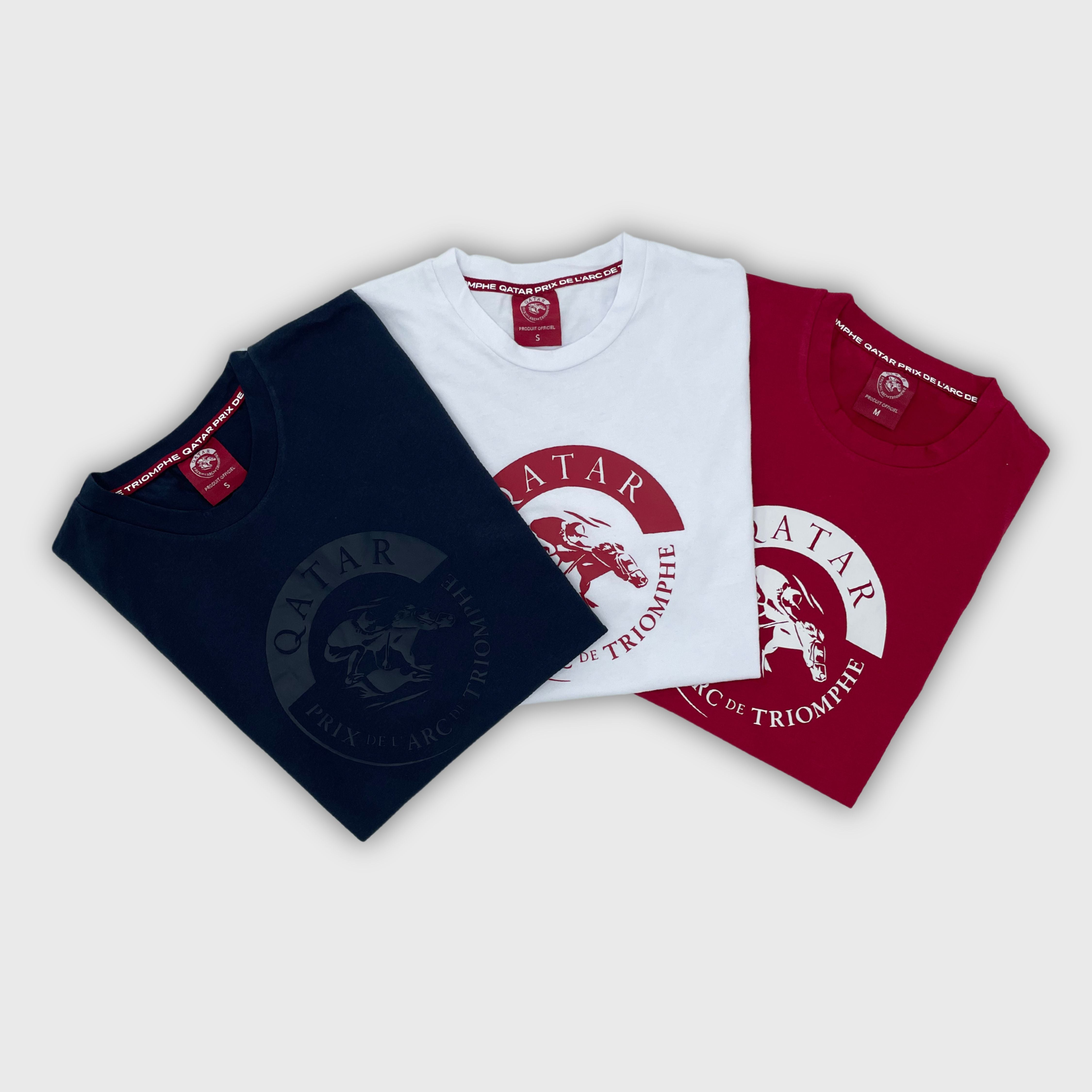 T-shirt Qatar Prix de l'Arc de Triomphe Logo Mixte Bleu Marine