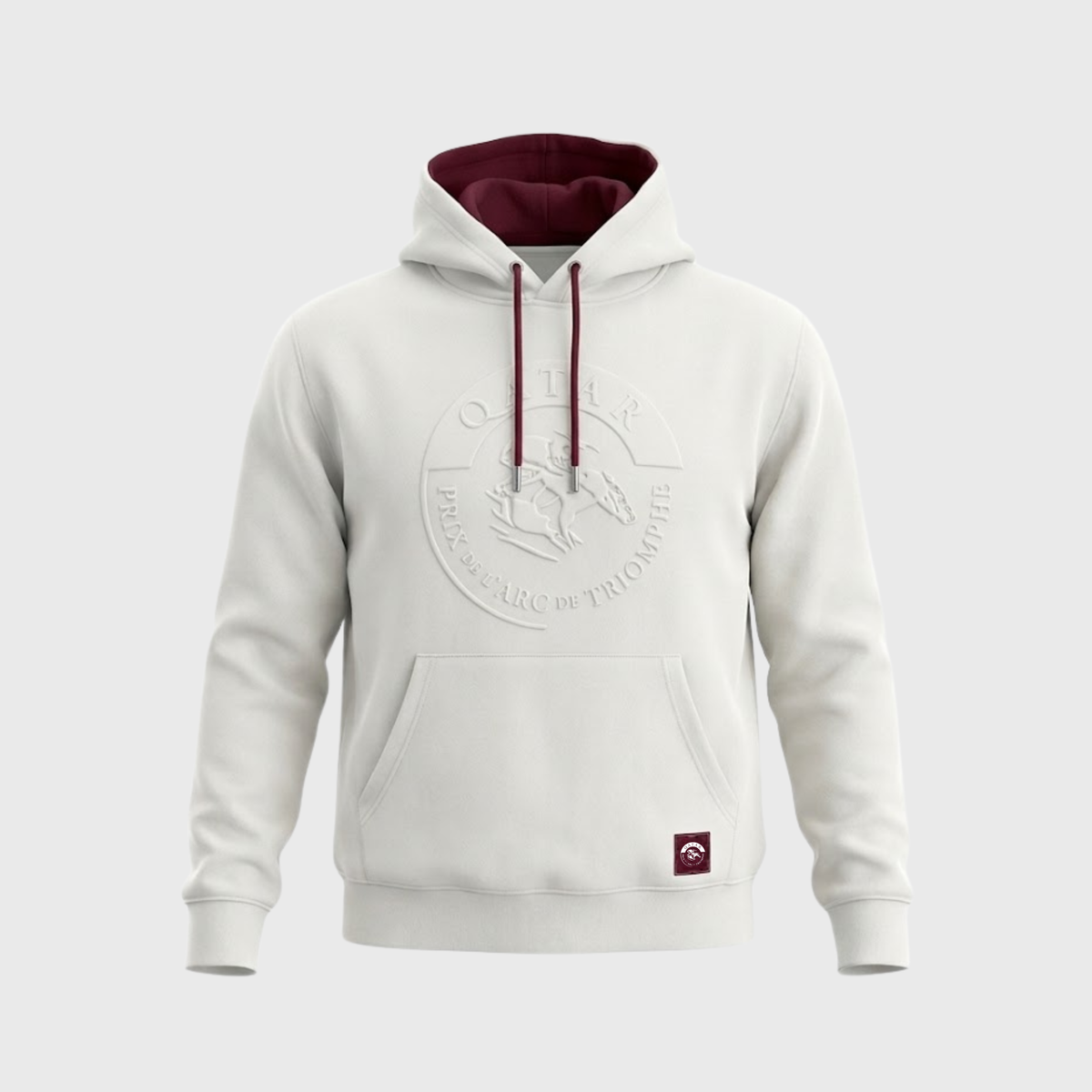 Sweat Qatar Prix de l'Arc de Triomphe Logo Relief Mixte Blanc