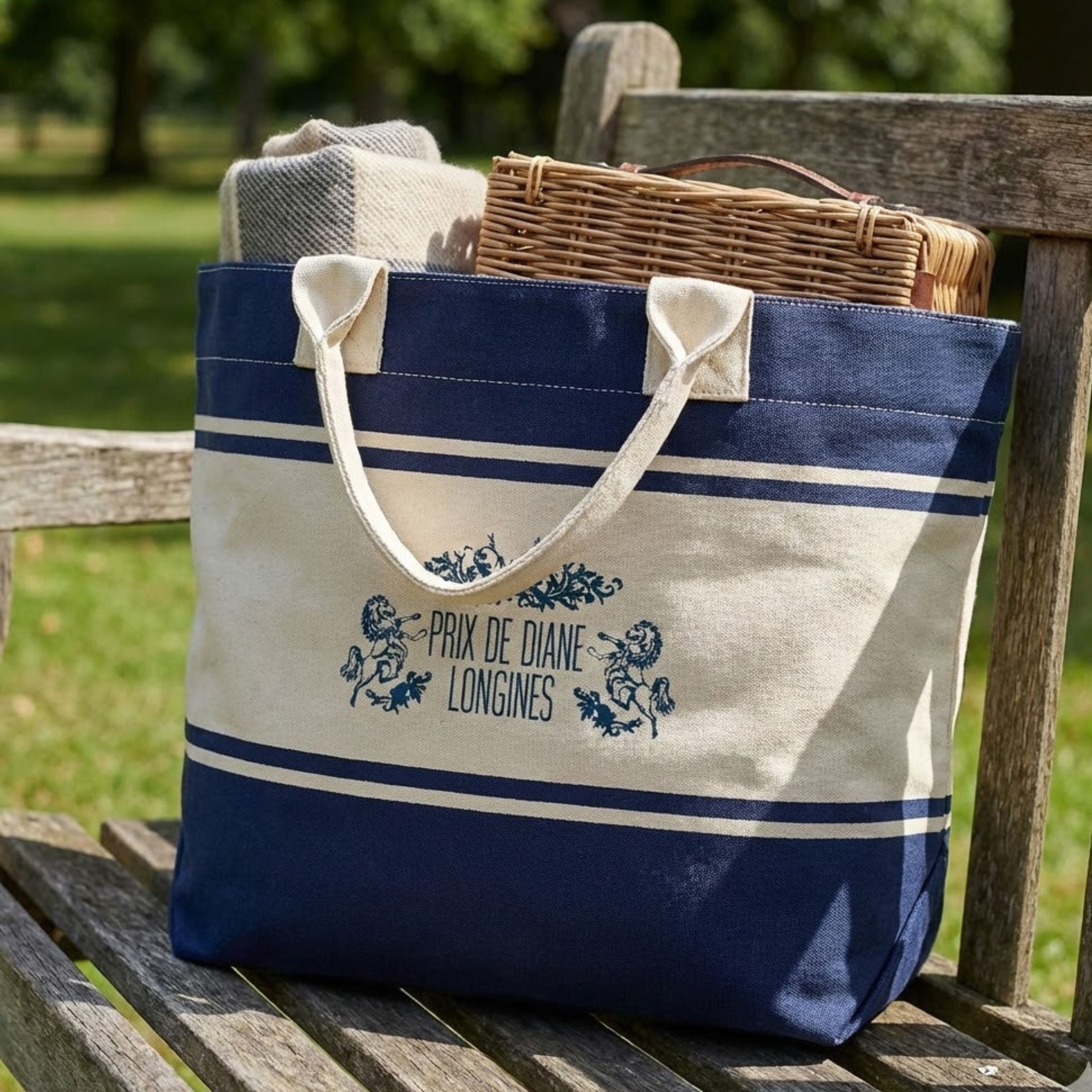 Sac Cabas/Plage Prix de Diane Longines Logo Beige