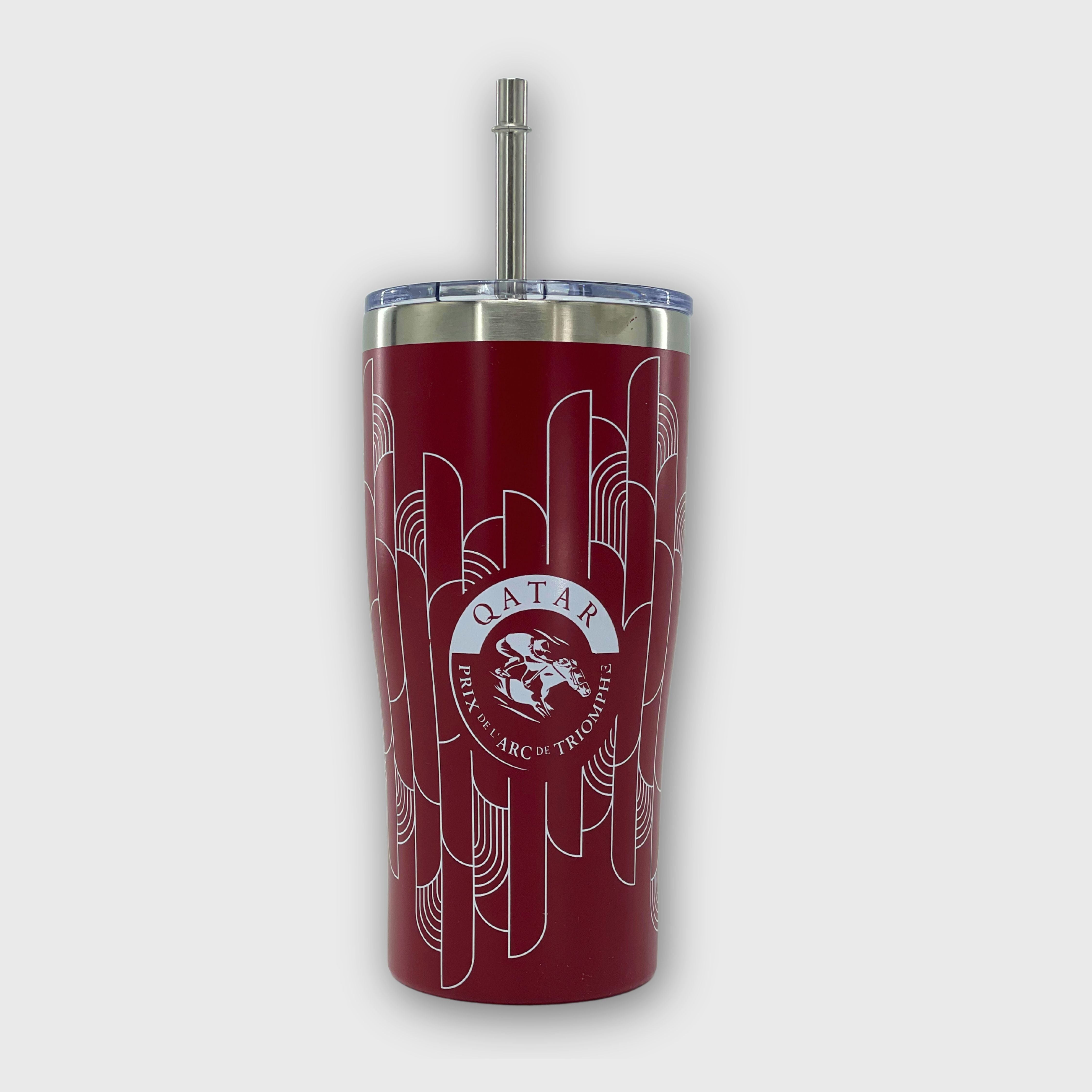 Mug Takeaway Qatar Prix de l'Arc de Triomphe Motif Logo Blanc