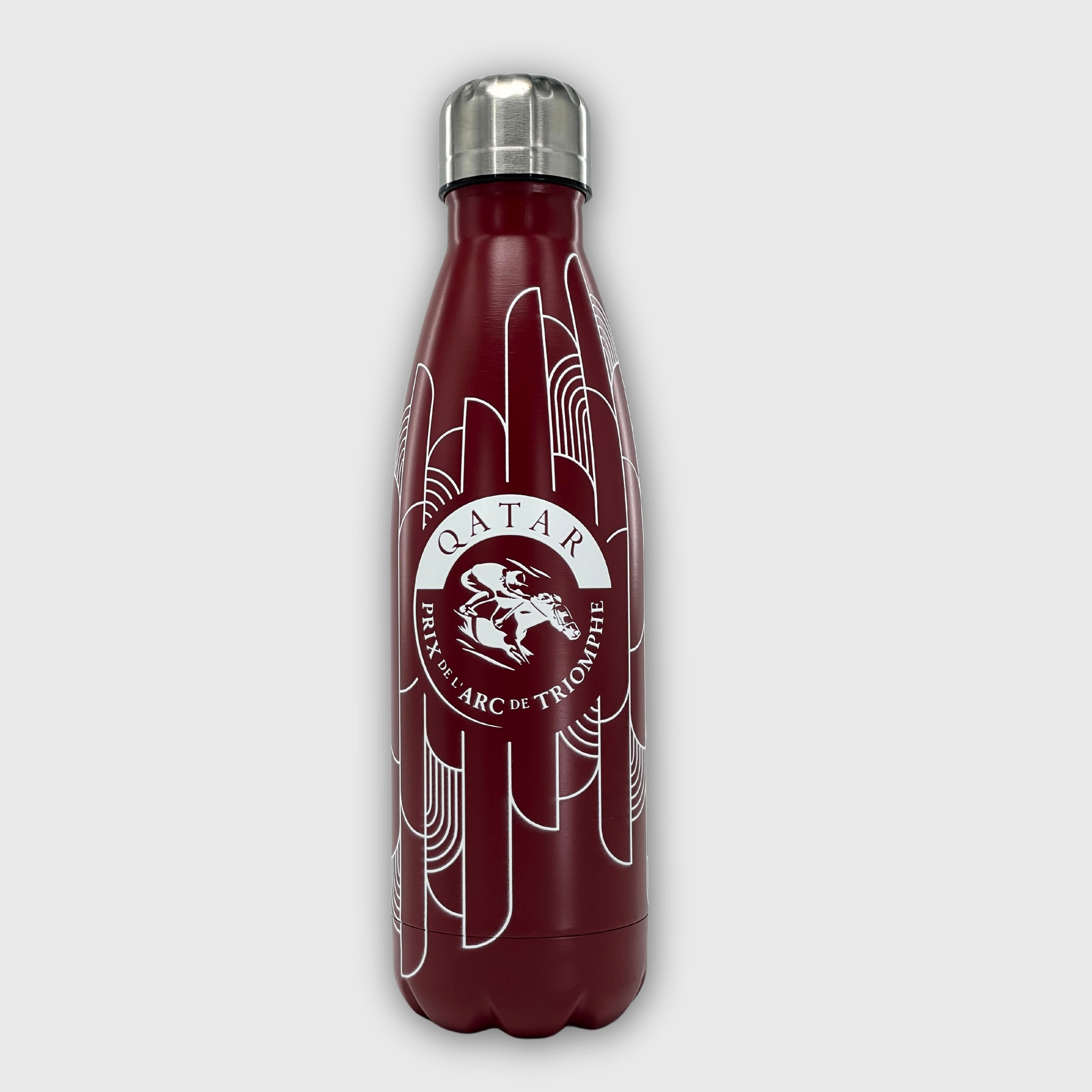 Bouteille Isotherme Qatar Prix de l'Arc de Triomphe Motif Logo Bordeaux