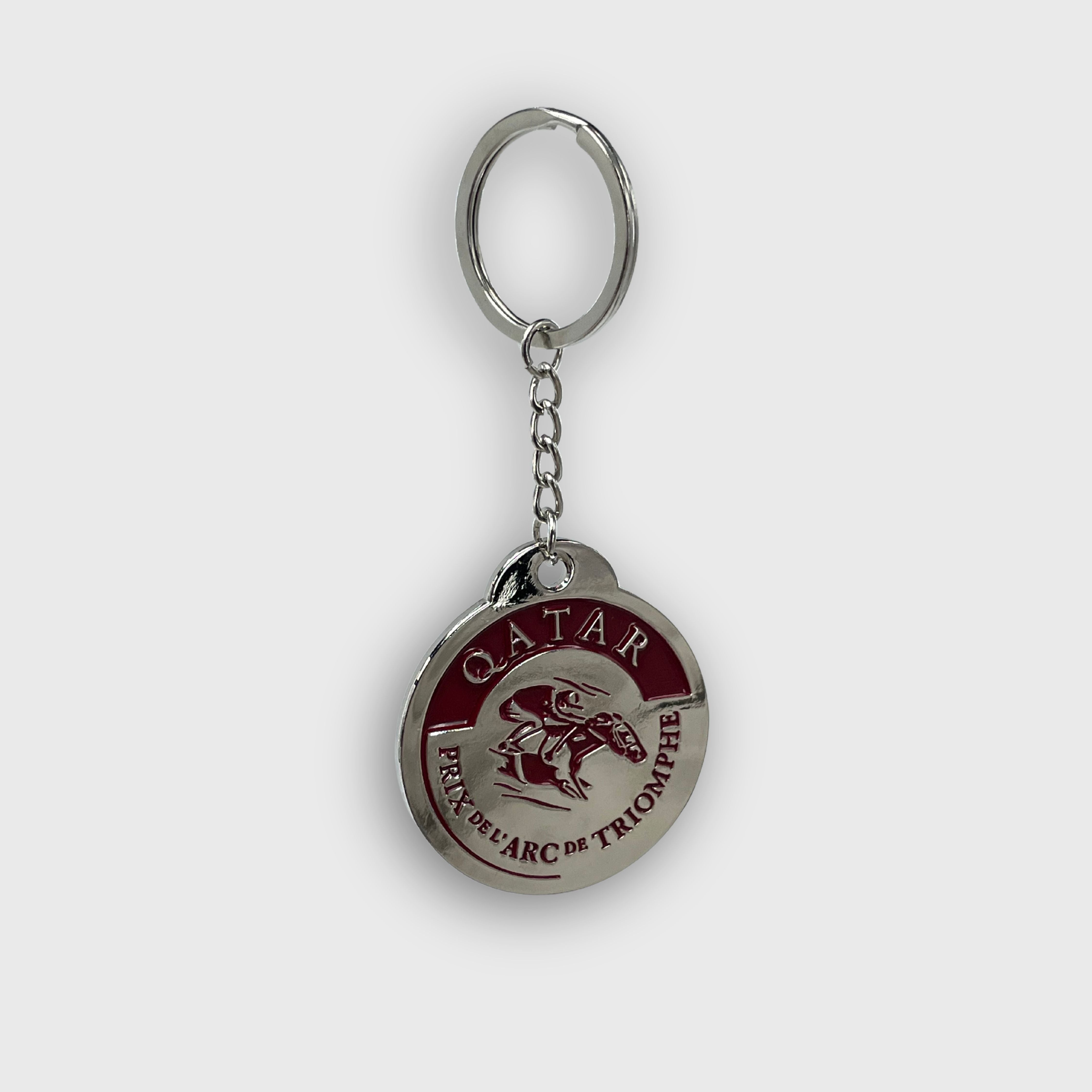 Porte-clés Emaillé Qatar Prix de l'Arc de Triomphe Logo Rouge Métal