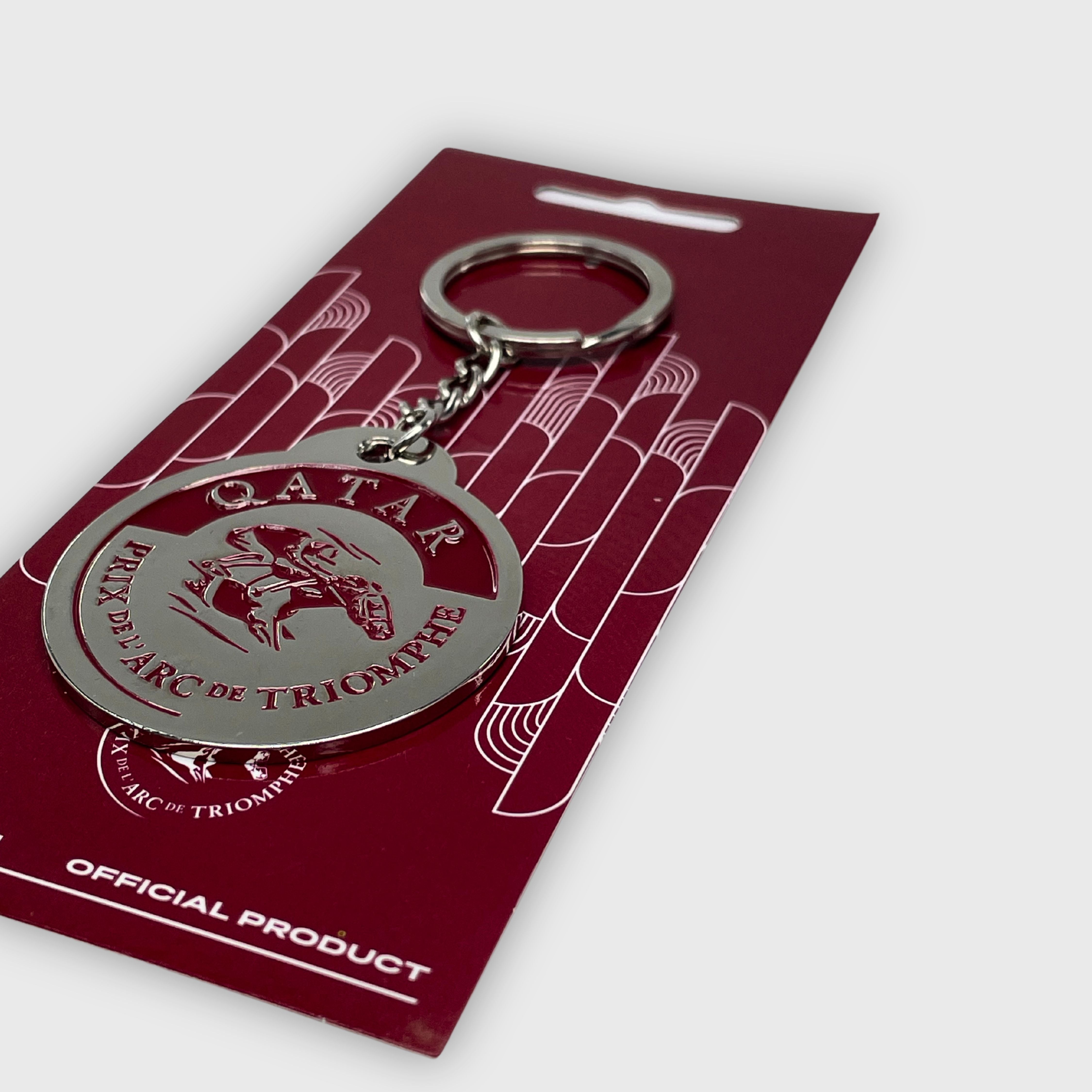 Porte-clés Emaillé Qatar Prix de l'Arc de Triomphe Logo Rouge Métal