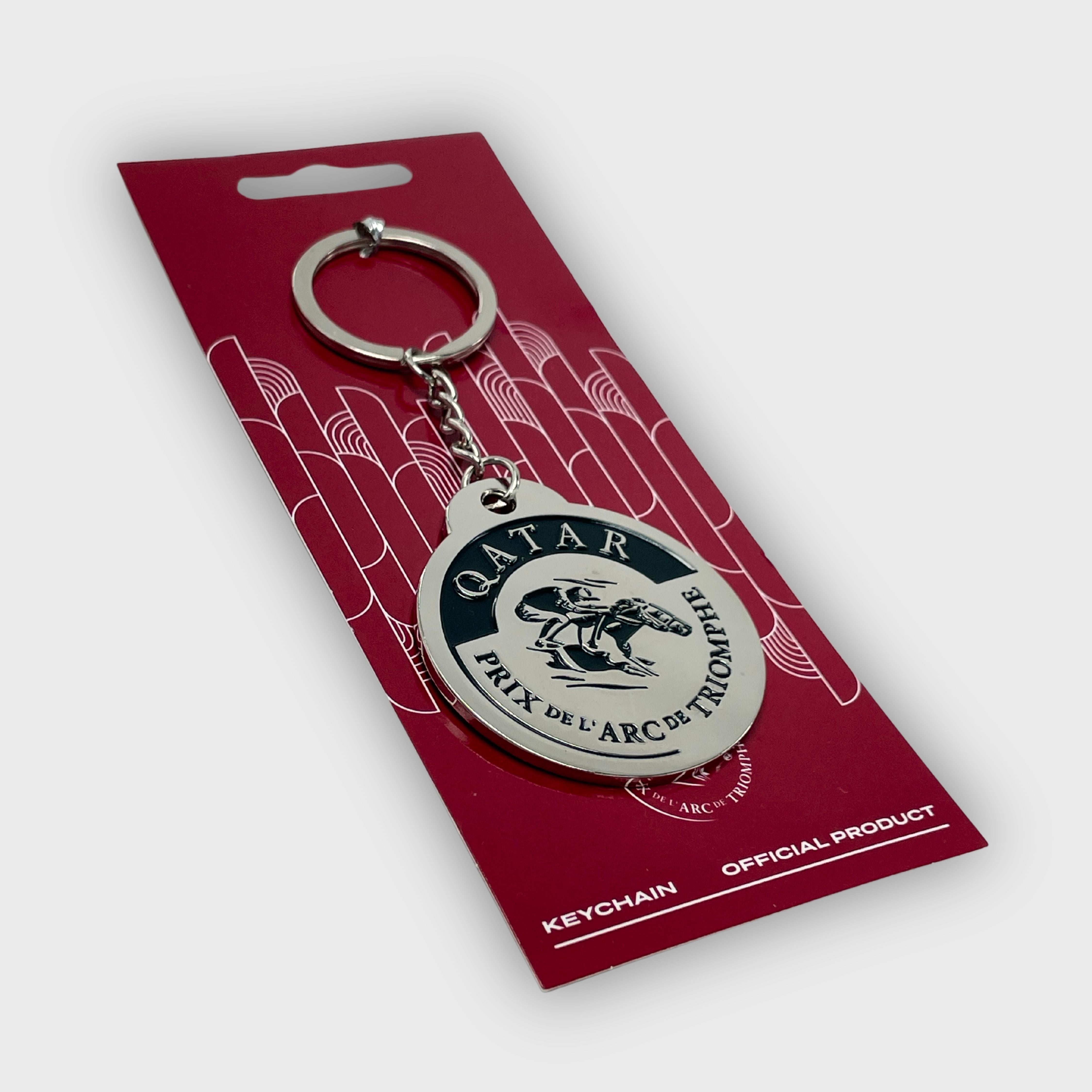 Porte-clés Emaillé Qatar Prix de l'Arc de Triomphe Logo Bleu Métal