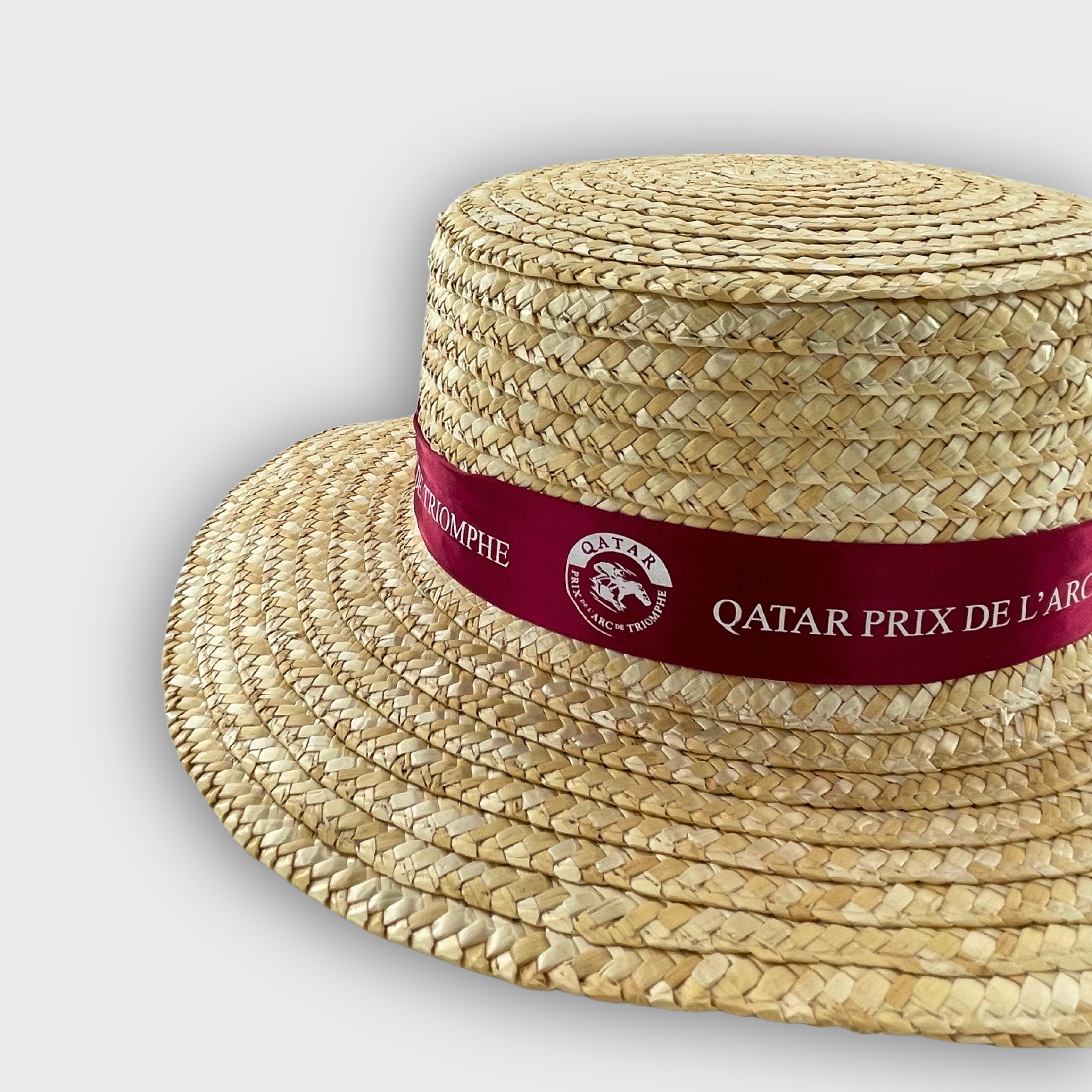 Chapeau Panama Qatar Prix de l'Arc de Triomphe Logo Beige