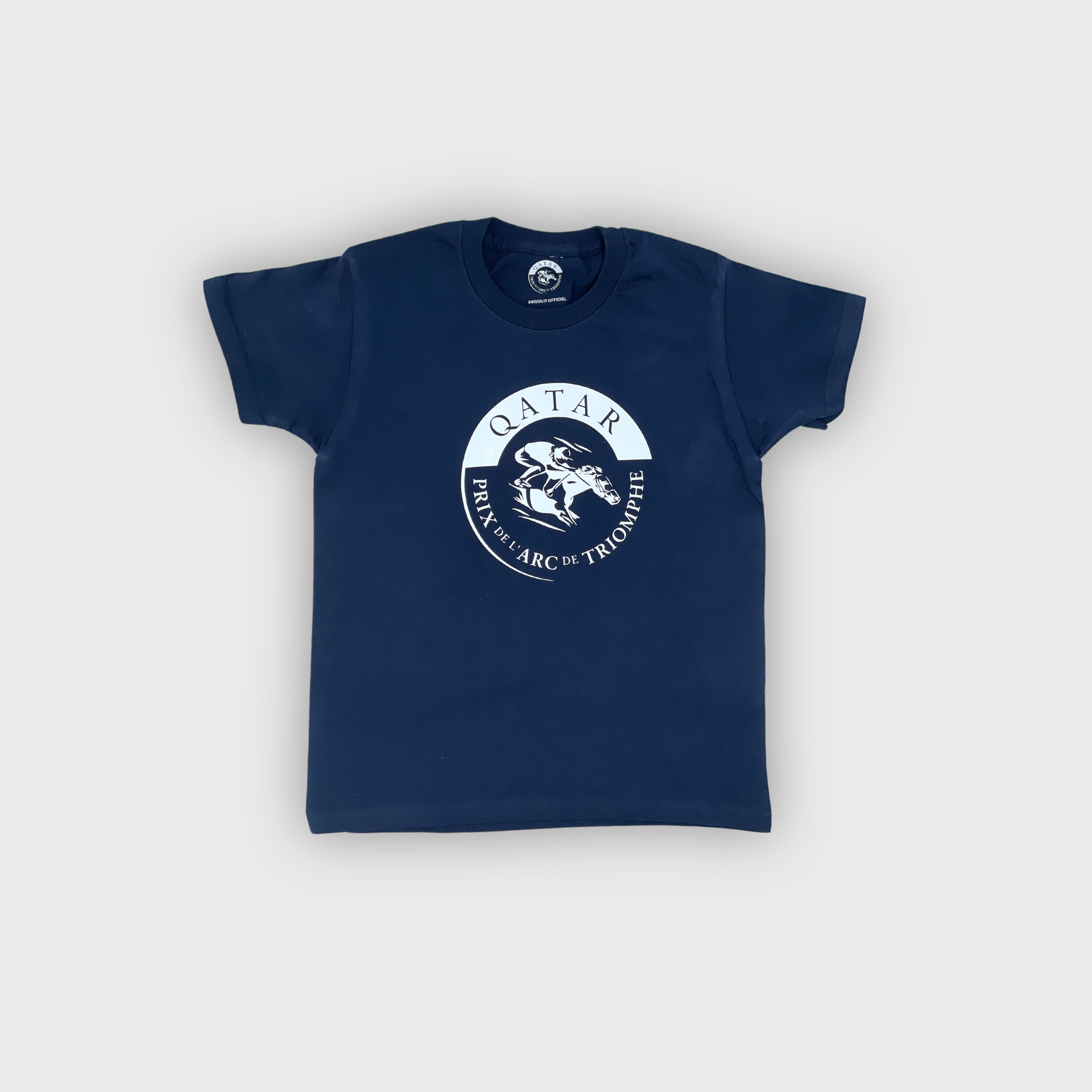 T-shirt Qatar Prix de l'Arc de Triomphe Logo Bleu Enfant Navy