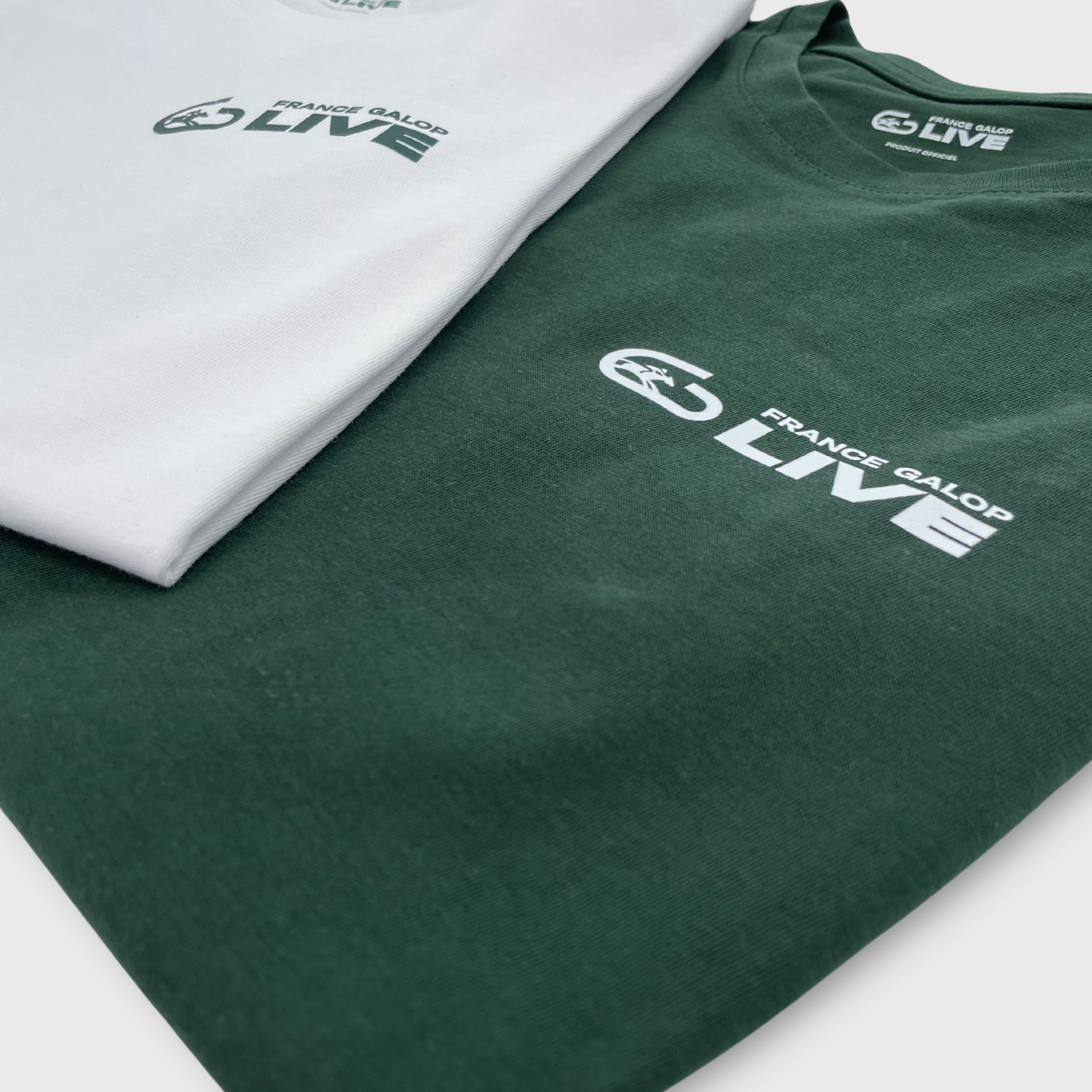 France Galop Live T-shirt Mixed Pattern Green
