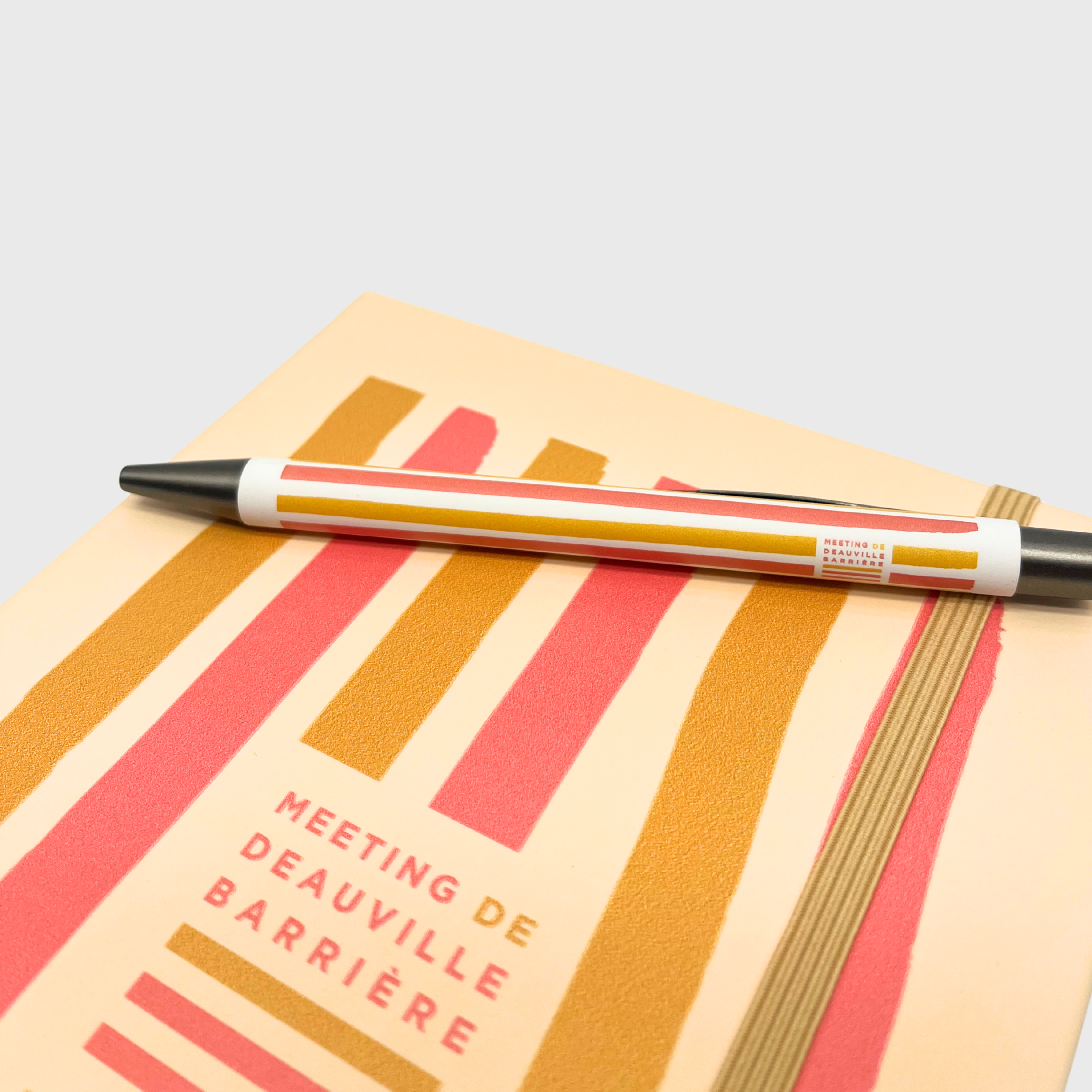 Carnet de Notes Meeting Deauville Barrière Rayures Beige