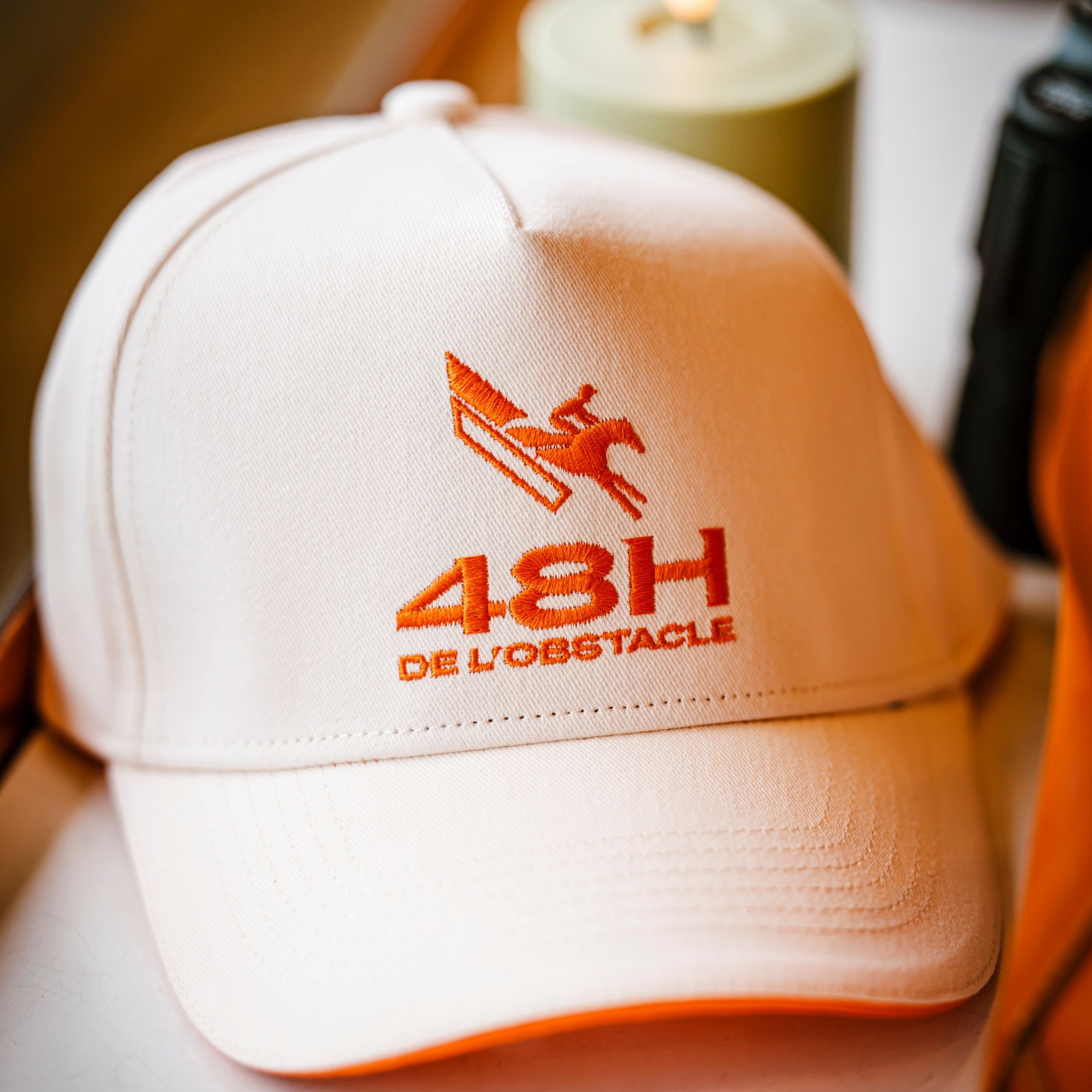 48-Hour Obstacle Cap with Beige and Orange Logo