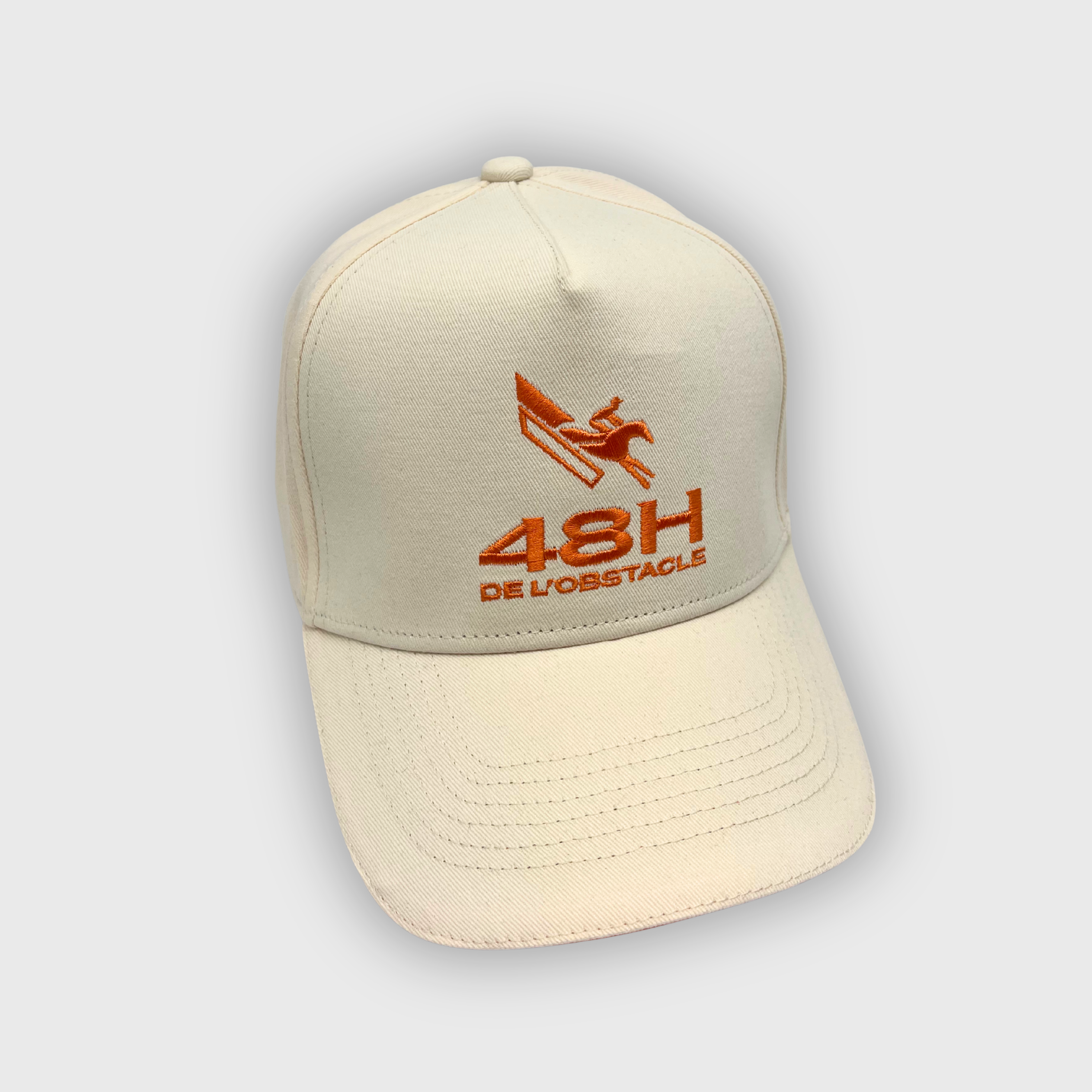 Casquette 48h de l'Obstacle Logo Beige et Orange