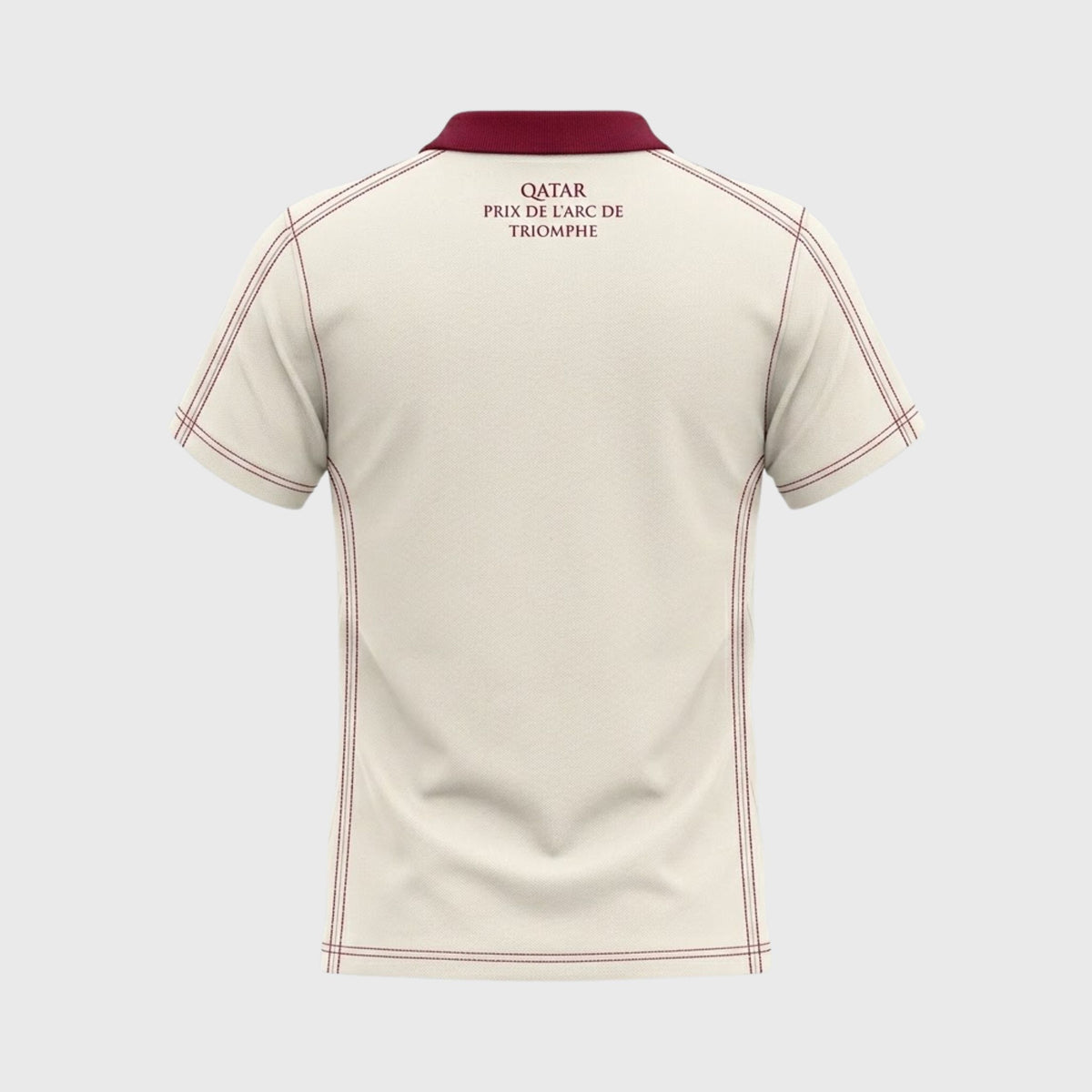 Polo Qatar Prix de l'Arc de Triomphe Beige and Burgundy Track Unisex