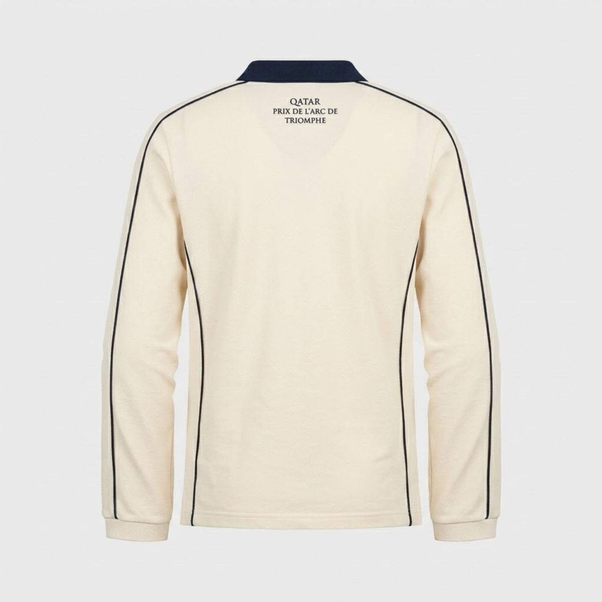 Polo Manches Longues Qatar Prix de l'Arc de Triomphe Piste Beige et Bleu Mixte