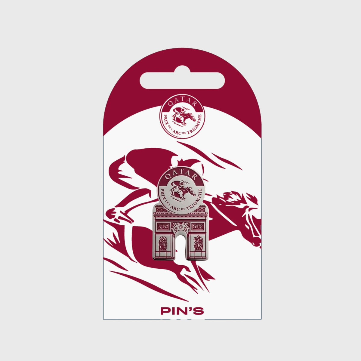 Pin's Qatar Prix de l'Arc Triomphe Arc Métal Bordeaux