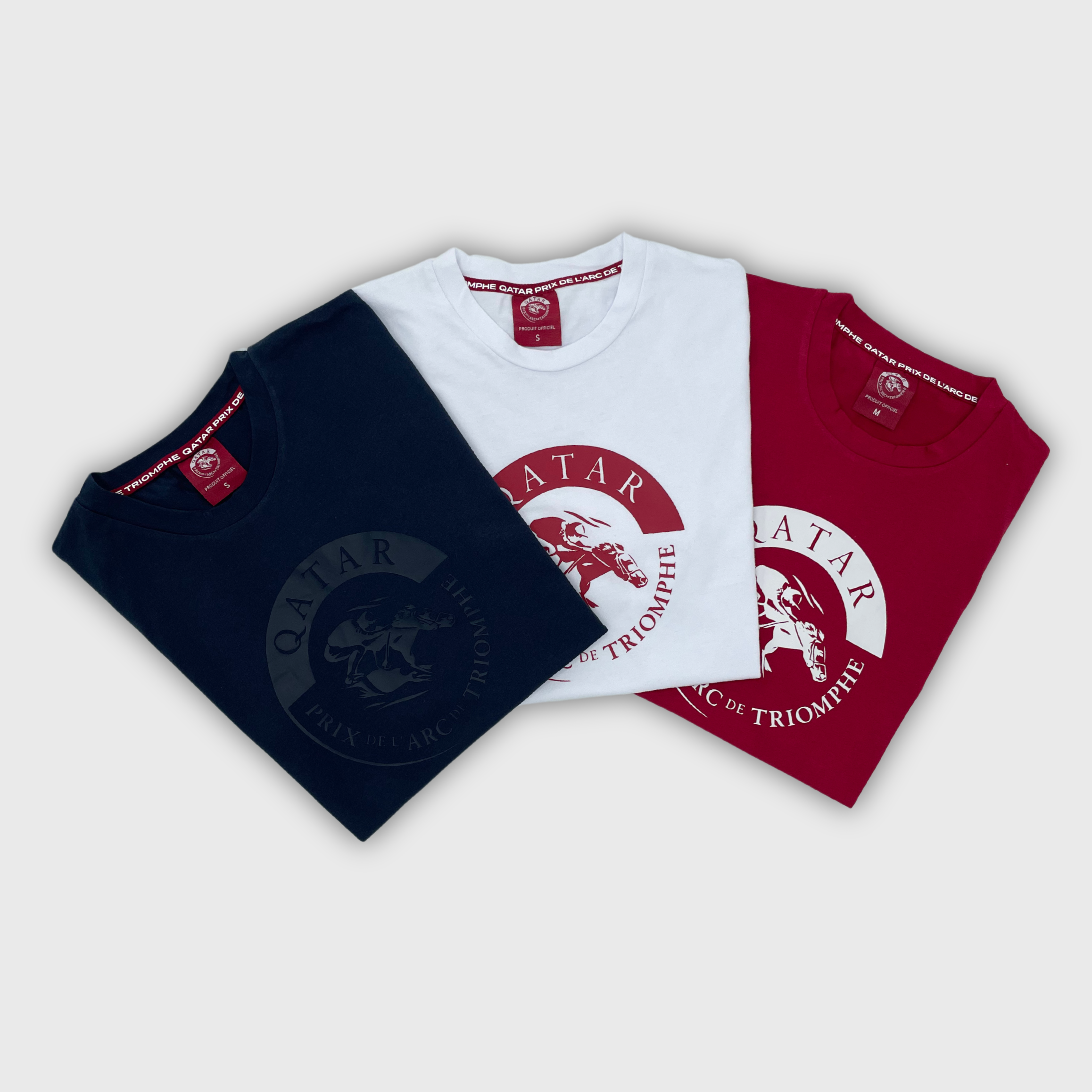 T-shirt Qatar Prix de l'Arc de Triomphe Logo Mixte Bleu Marine