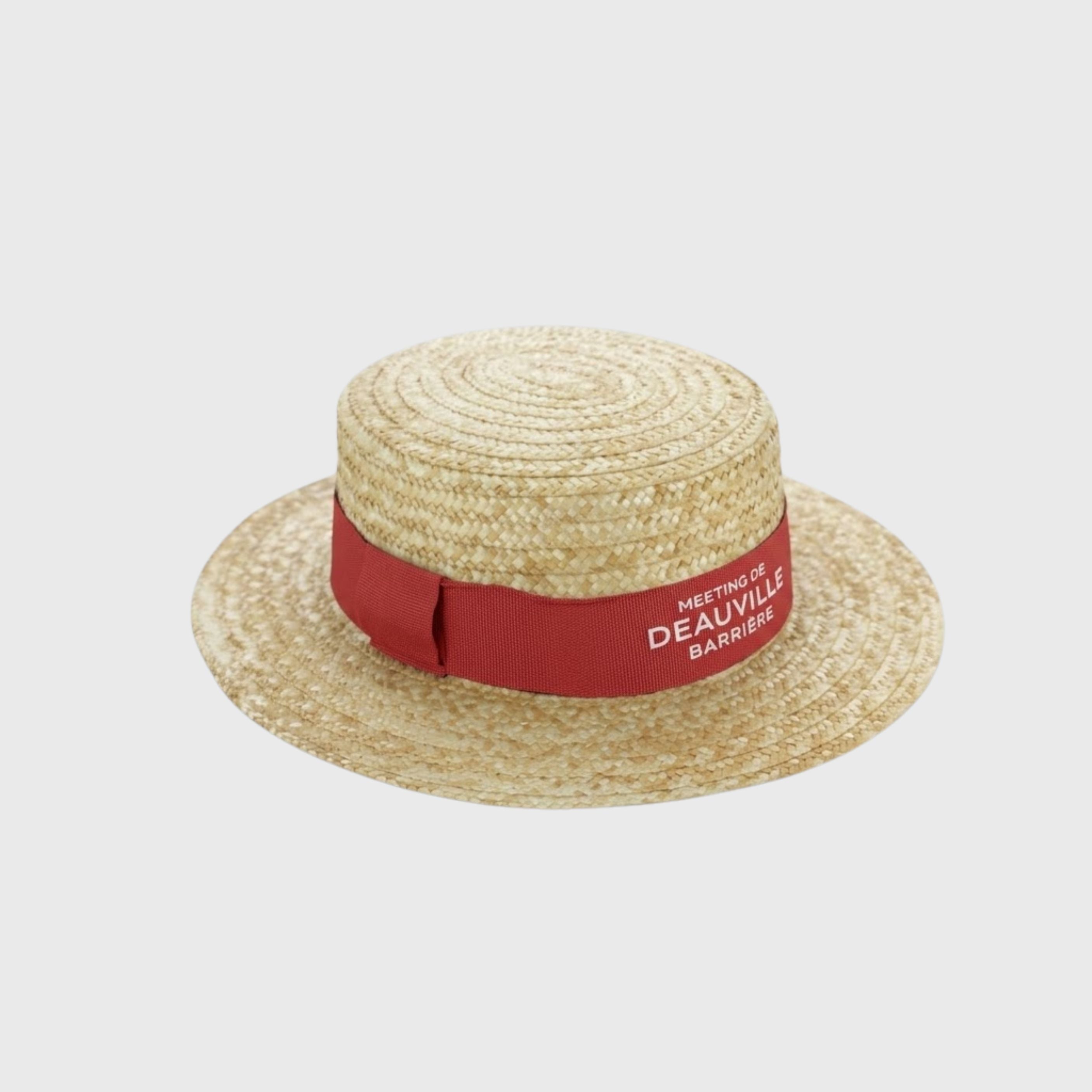 Chapeau Meeting de Deauville Barriere Canotier Rose