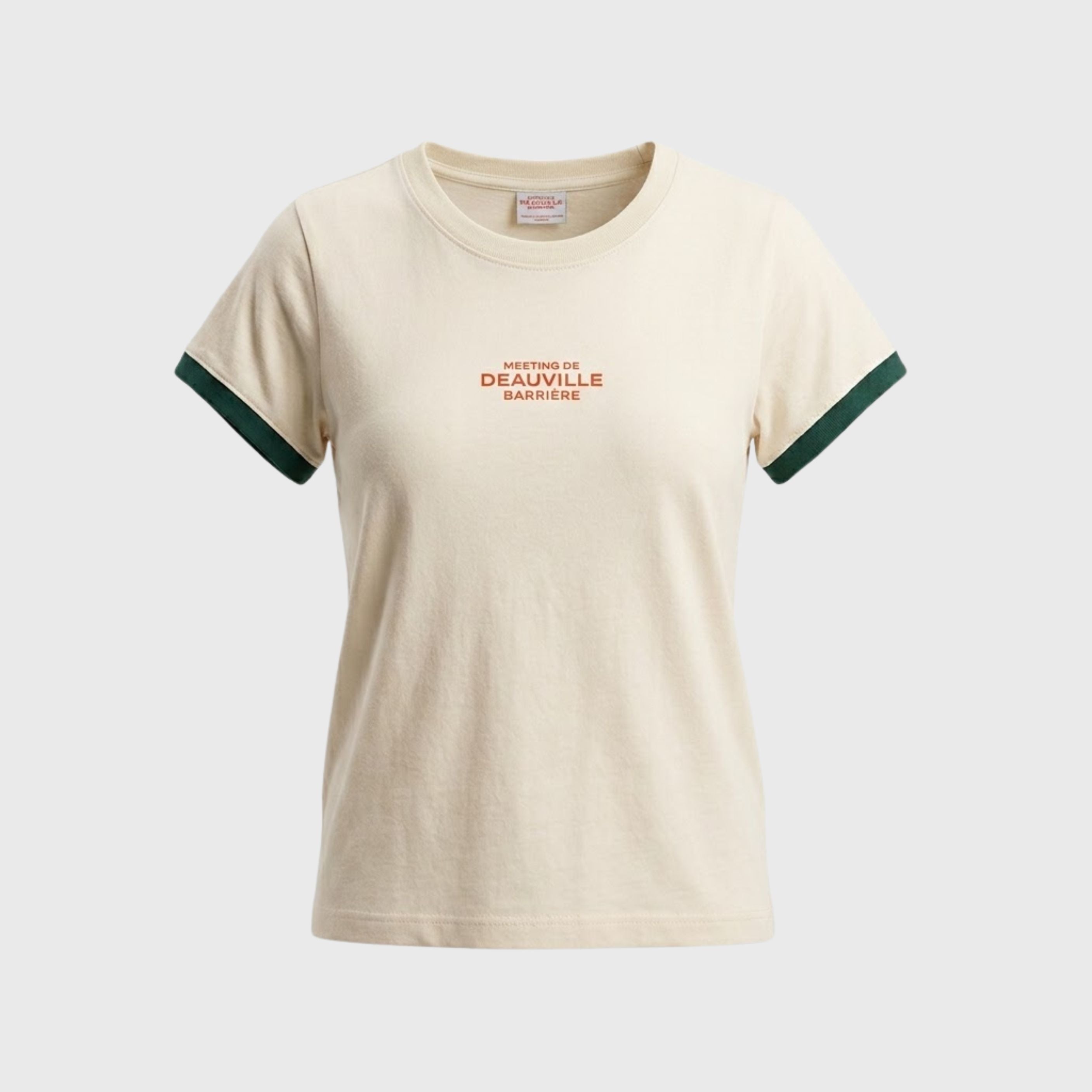 T-shirt Meeting de Deauville Barriere Fer à Cheval Beige Mixte