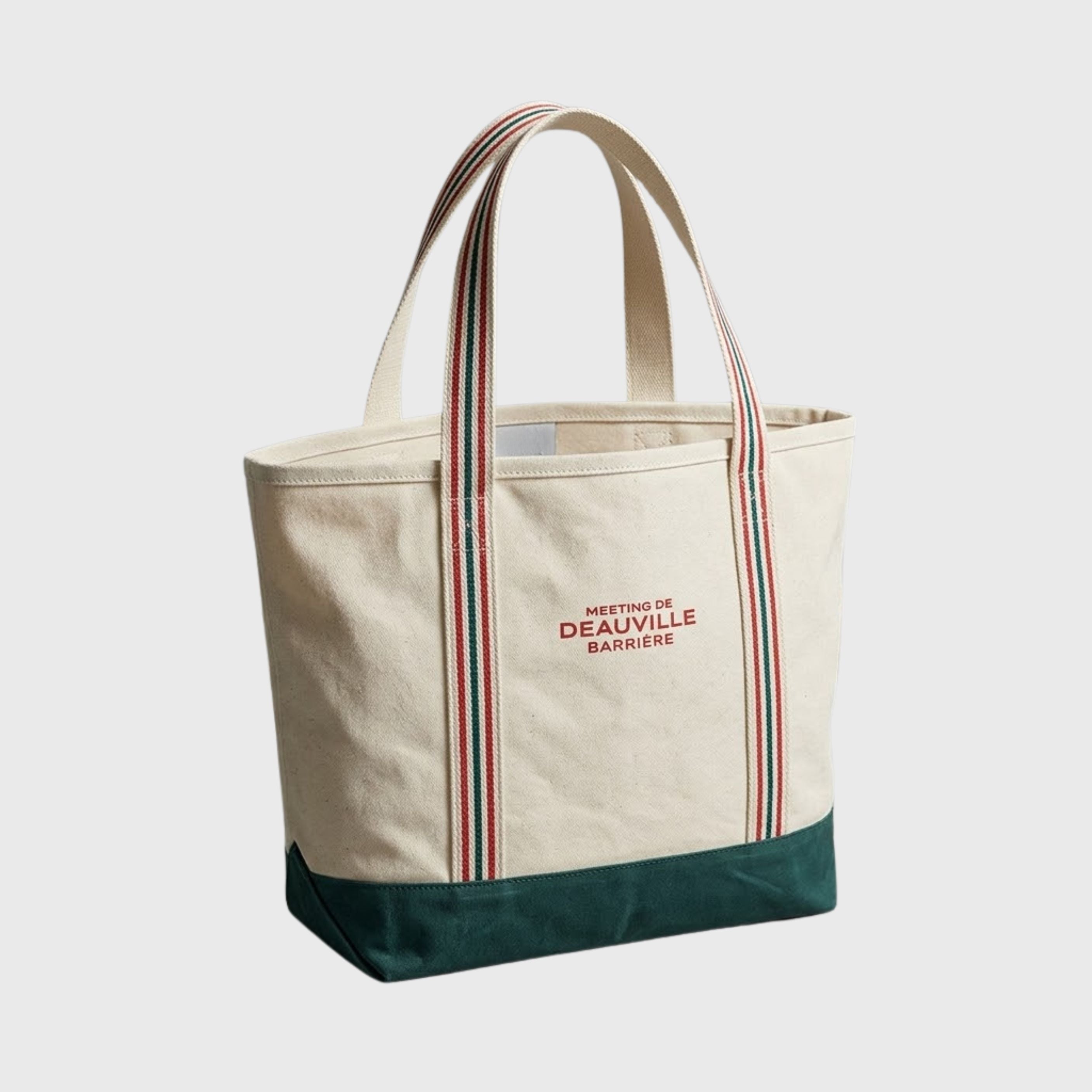 Sac Cabas Meeting de Deauville Barriere Beige Vert