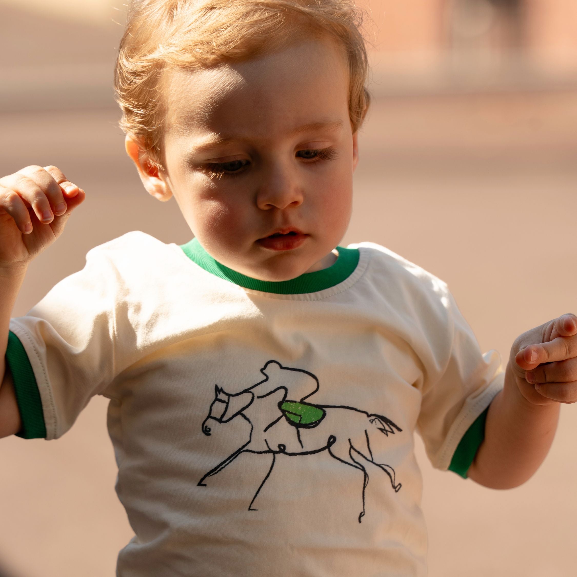 L'Hippodrome en Famille Gallop Race T-shirt Beige Child