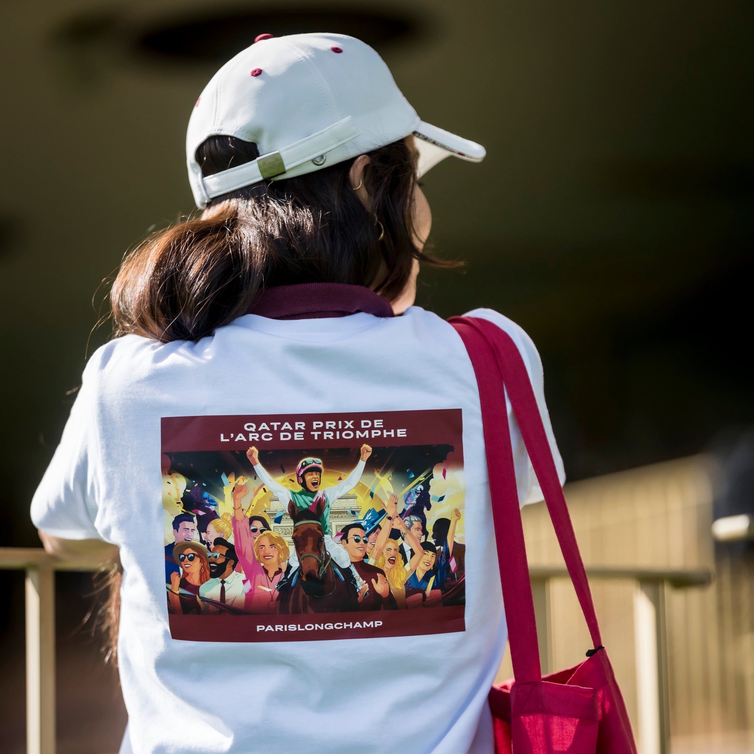 T-shirt Qatar Prix Arc de Triomphe Affiche 2025 Blanc Mixte