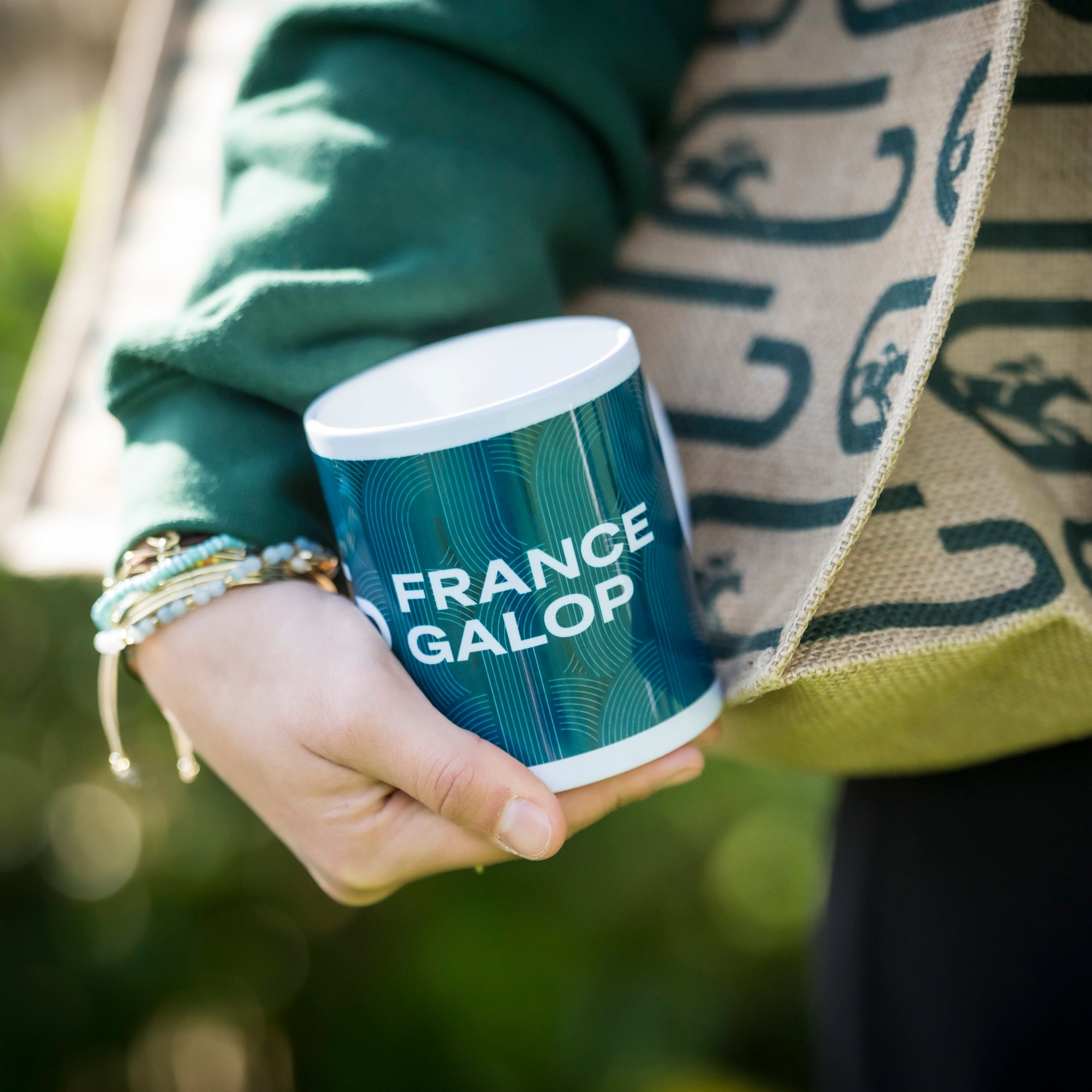 フランス ギャロップ柄 ホワイトマグカップ