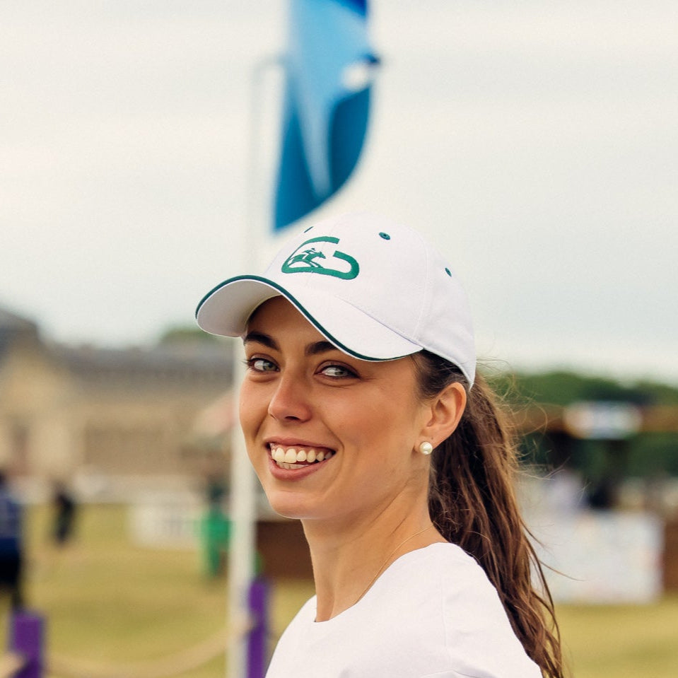 Casquette France Galop Live G Blanc Liseré Vert