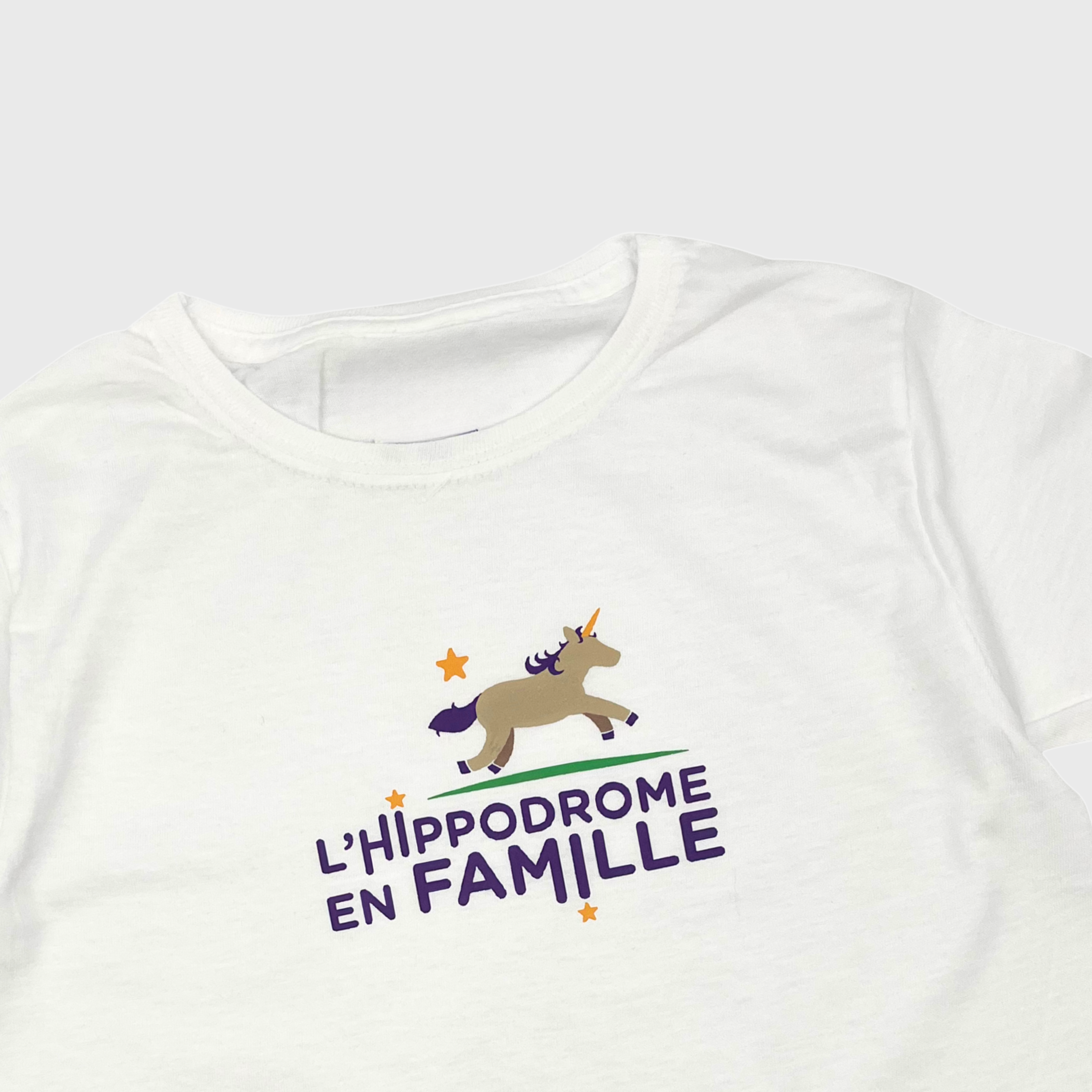 T-shirt L'Hippodrome en Famille Logo Enfant Blanc