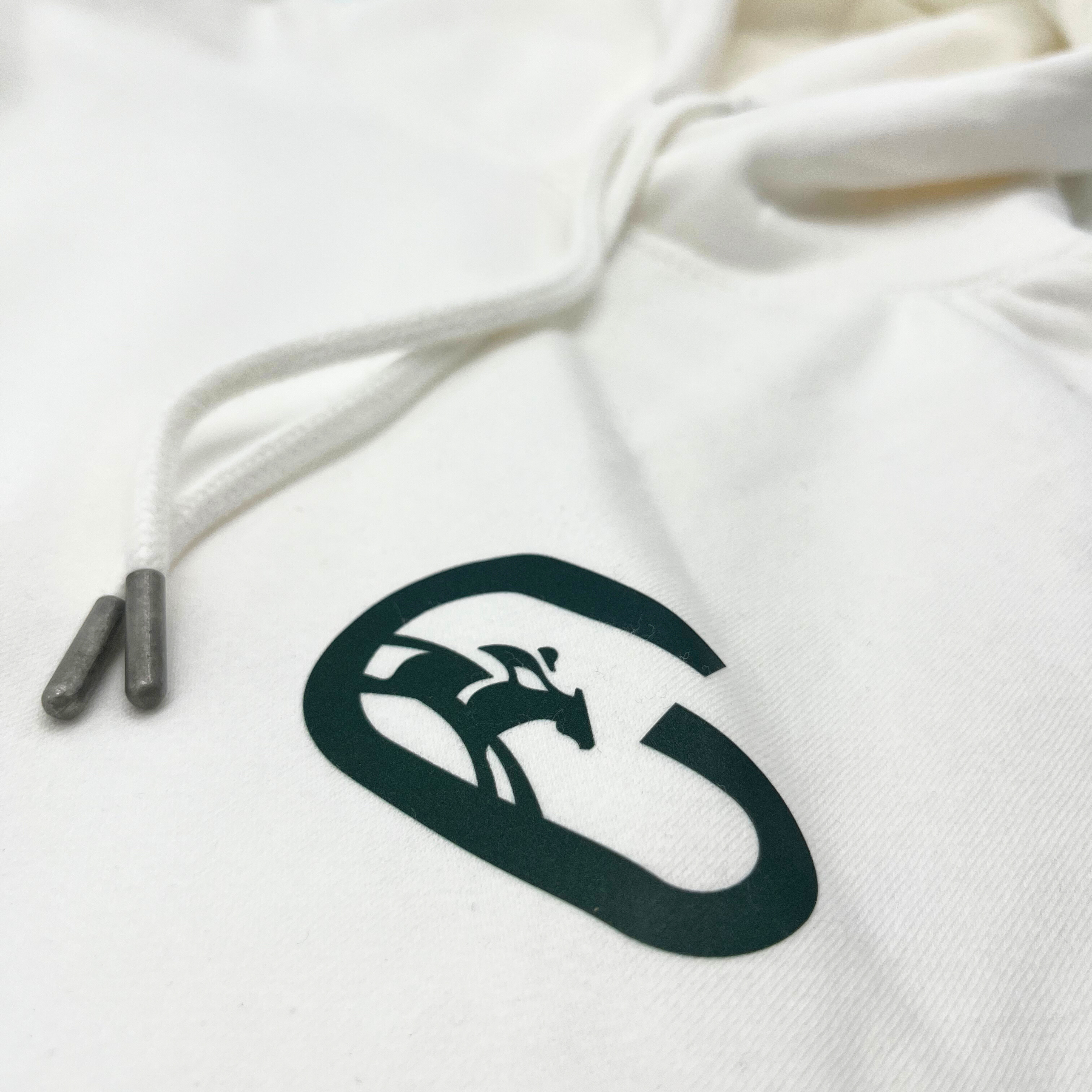 Sweat à Capuche France Galop Logo Vert Blanc Mixte
