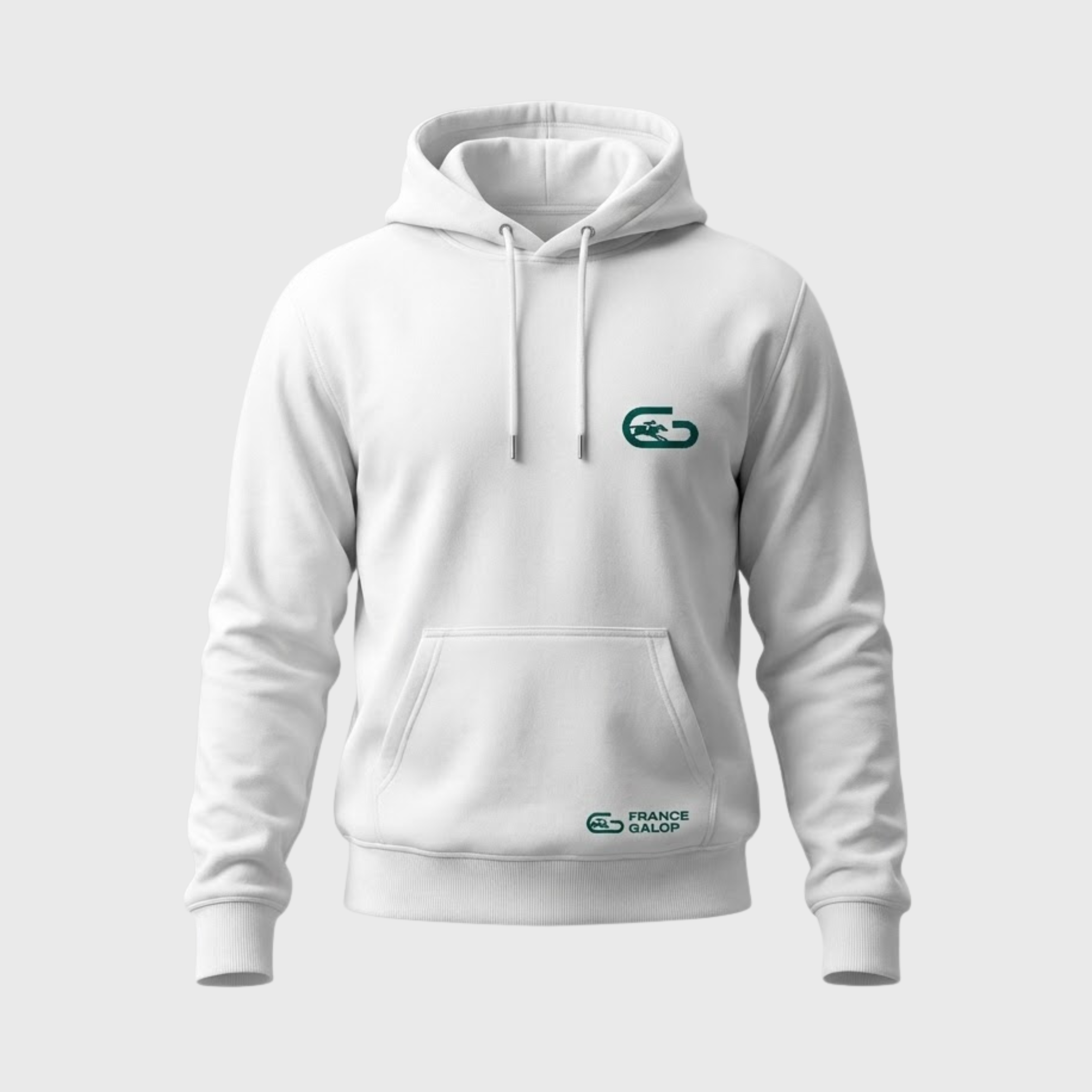 France Galop Logo Green and White Unisex Hoodie