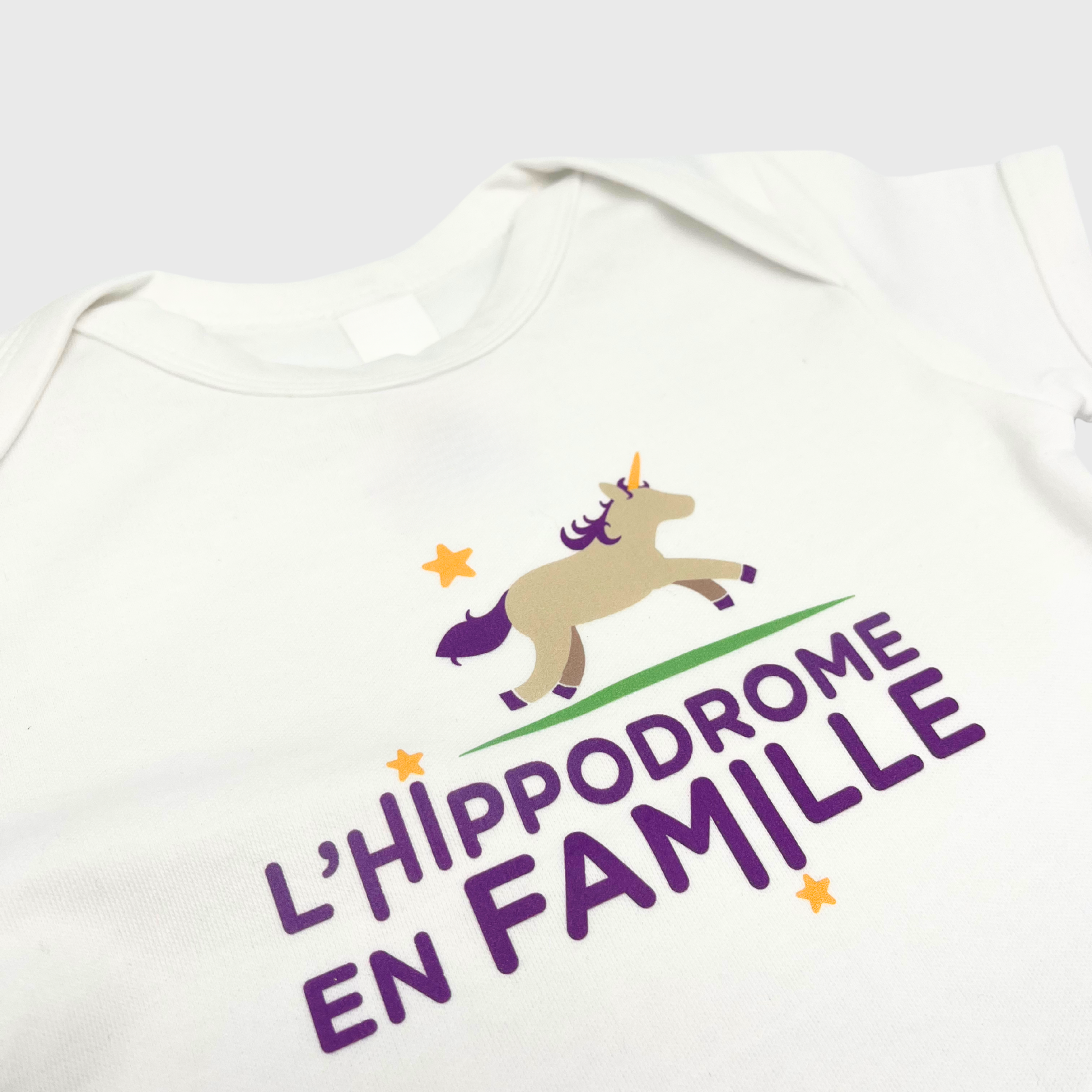 Body L'Hippodrome en Famille Logo Bébé Blanc