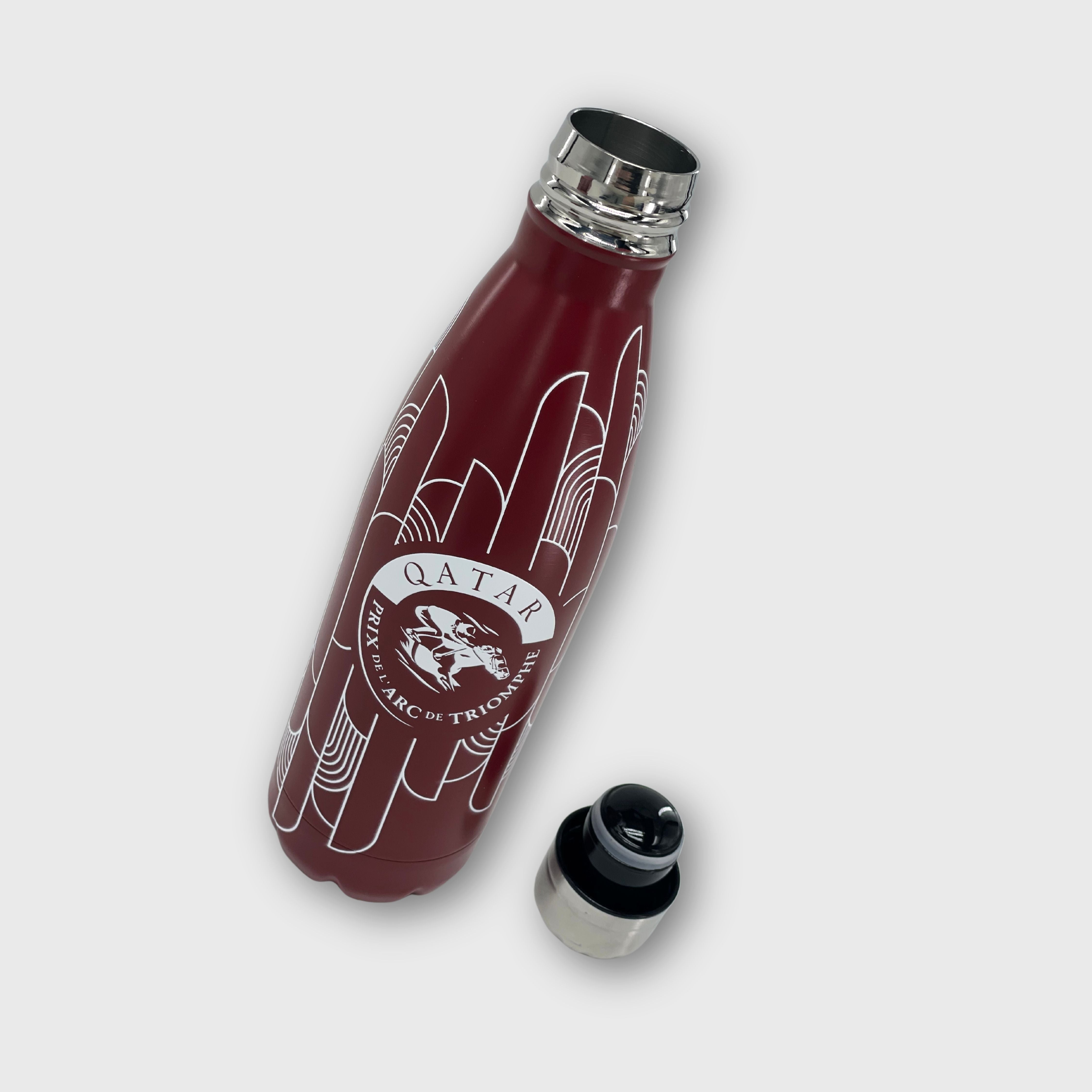 Bouteille Isotherme Qatar Prix de l'Arc de Triomphe Motif Logo Bordeaux