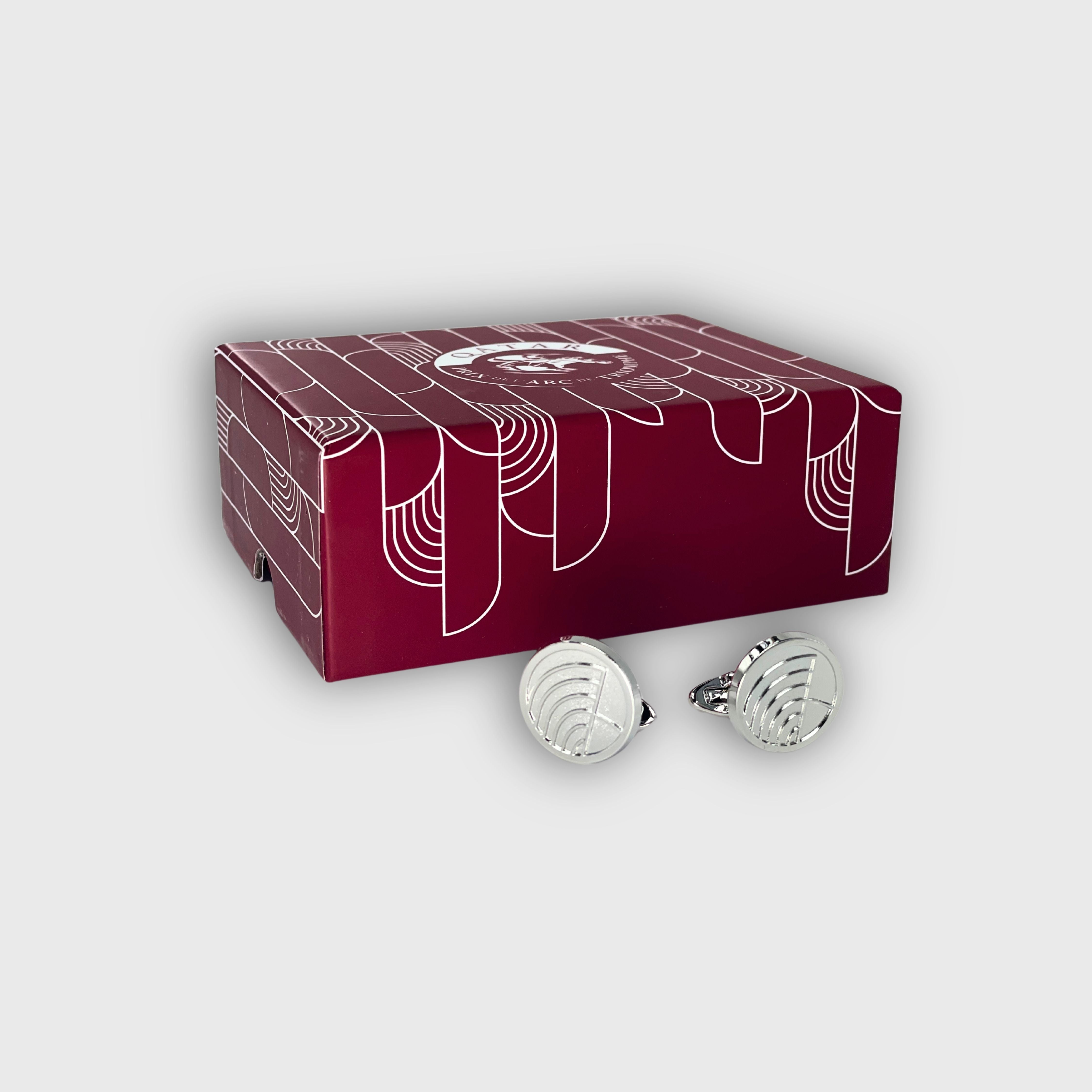 Bouton de Manchette Qatar Prix de l'Arc de Triomphe Motif Acier
