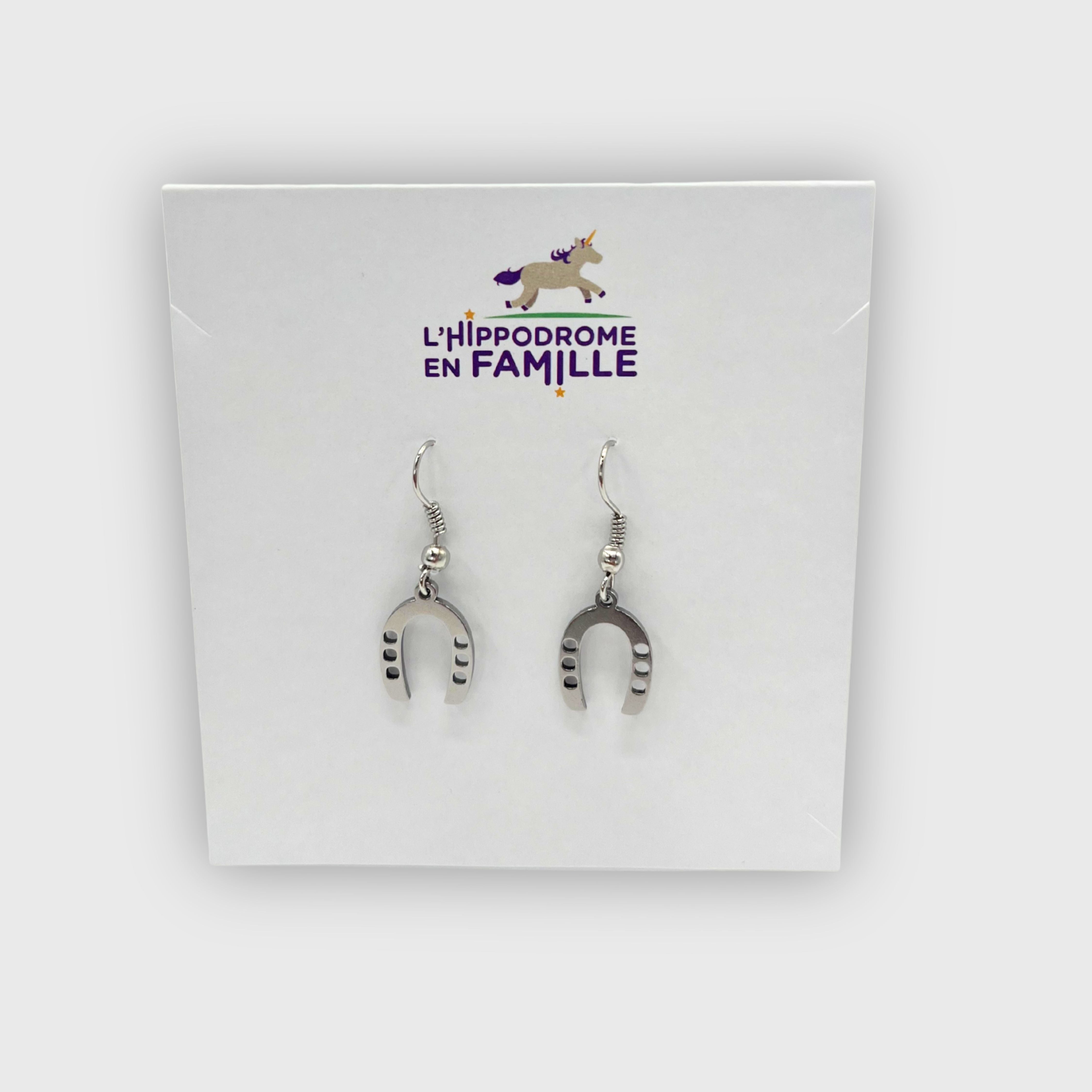 Boucles d'Oreilles Hippodrome en Famille Fer Argenté