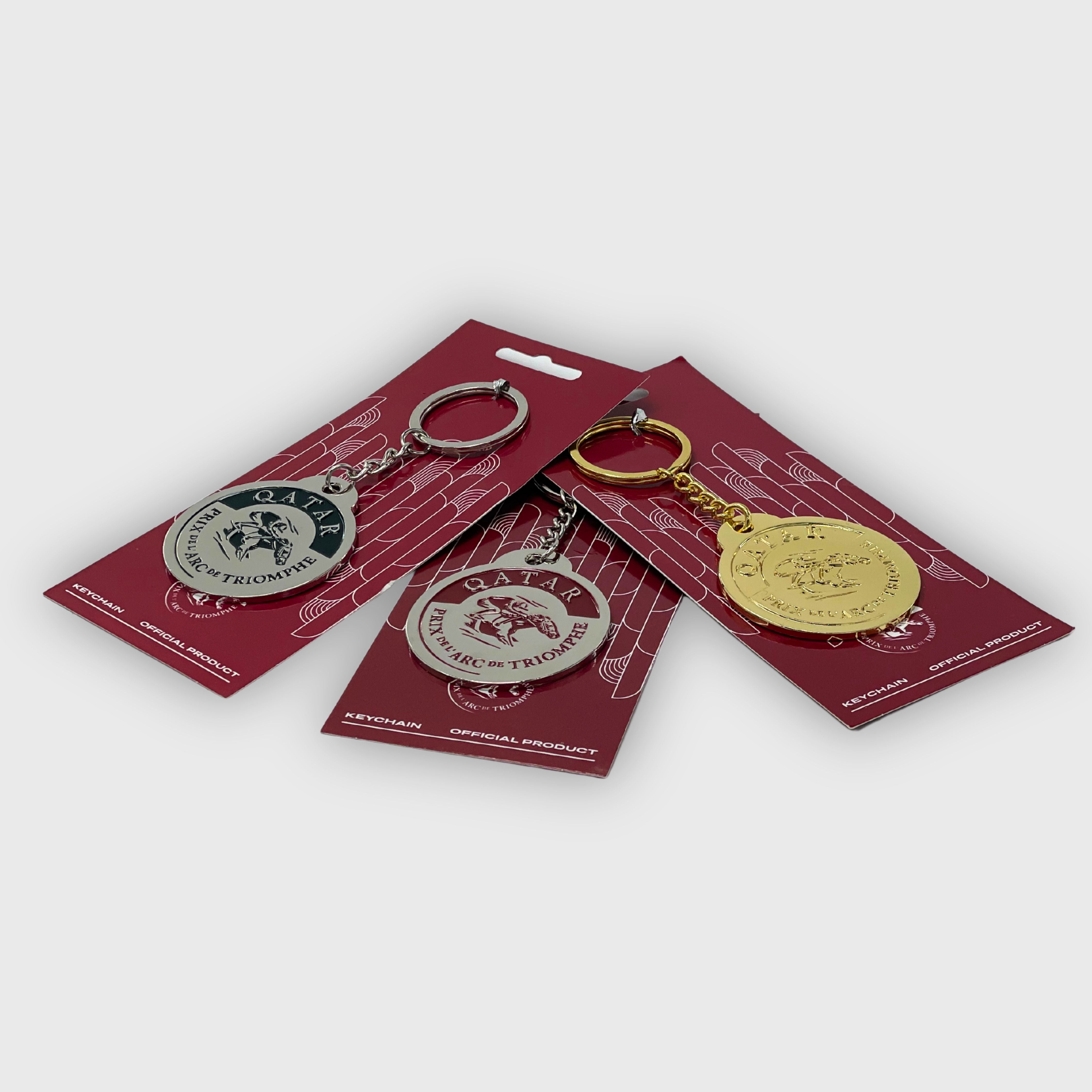 Porte-clés Emaillé Qatar Prix de l'Arc de Triomphe Logo Rouge Métal