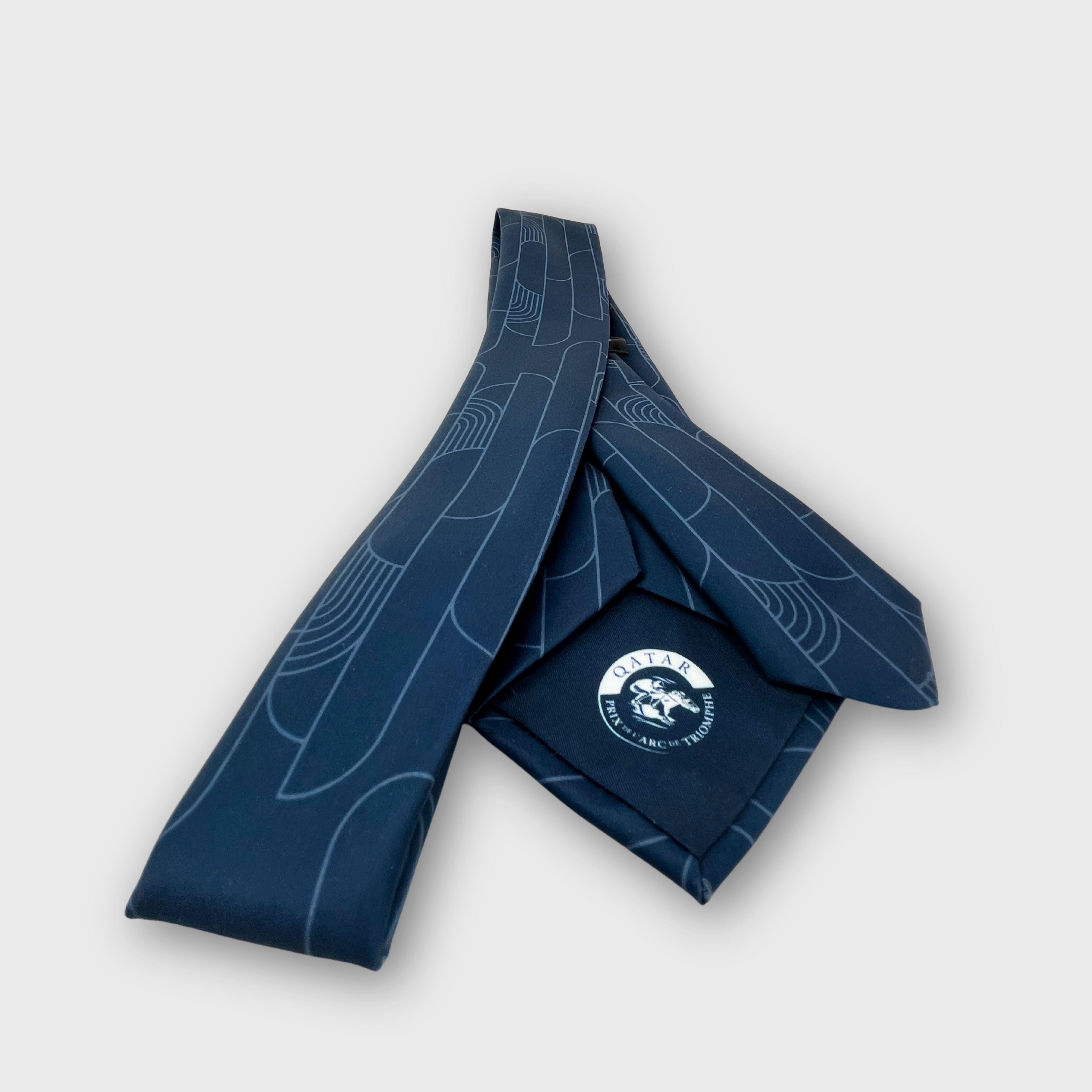 Cravate Qatar Prix de l'Arc de Triomphe Bleu Marine