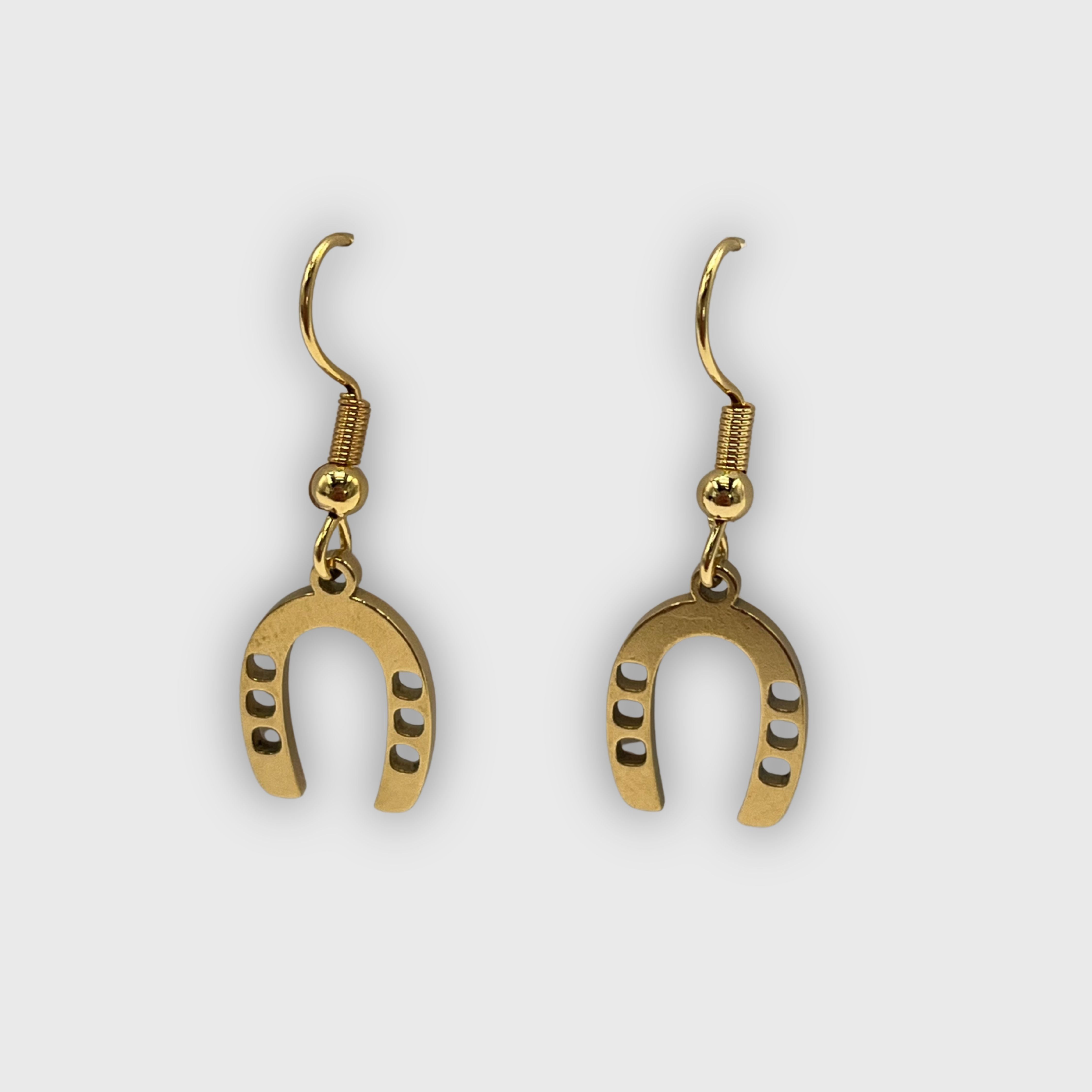 Boucles d'Oreilles Hippodrome en Famille Fer Doré