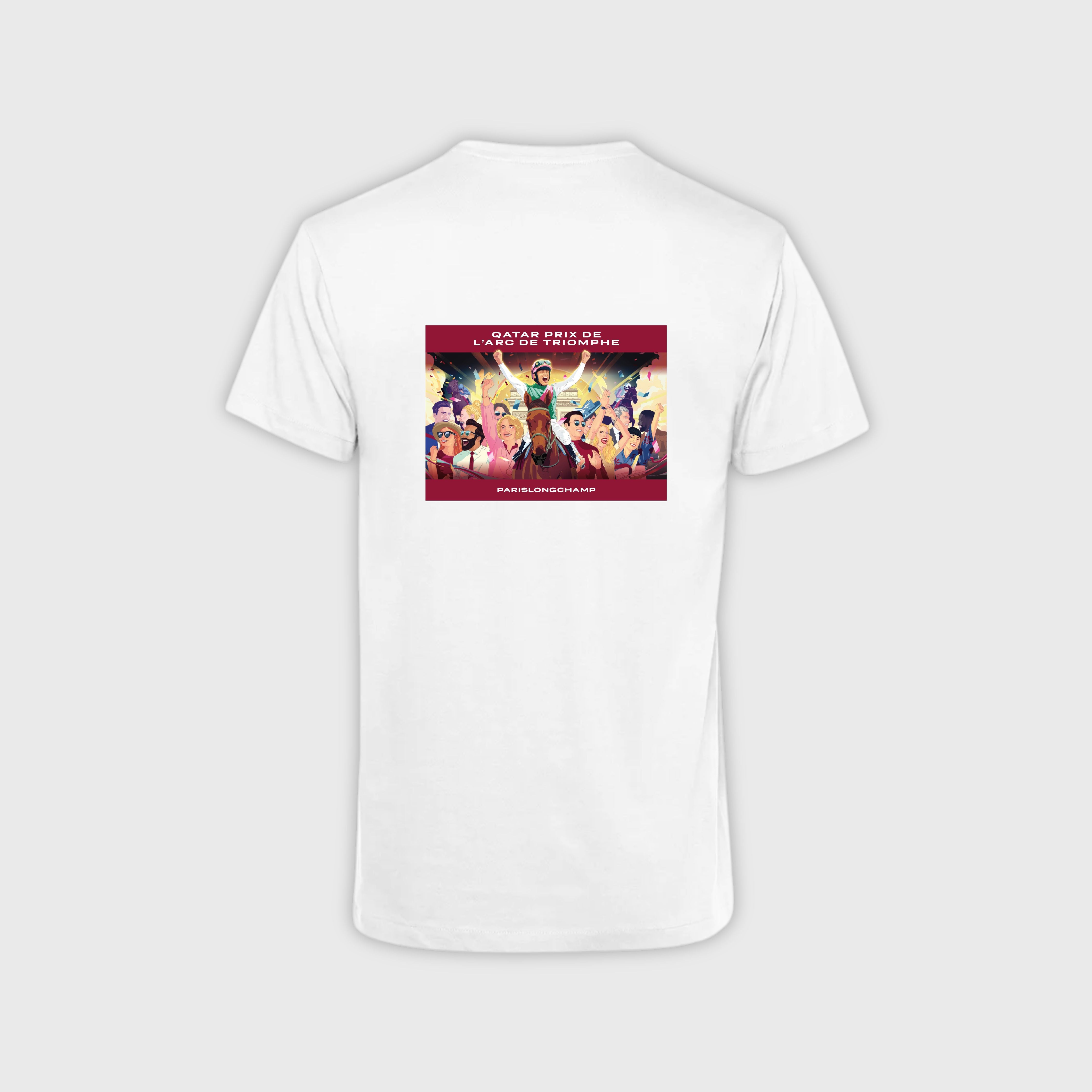 T-shirt Qatar Prix Arc de Triomphe Affiche 2025 Blanc Mixte